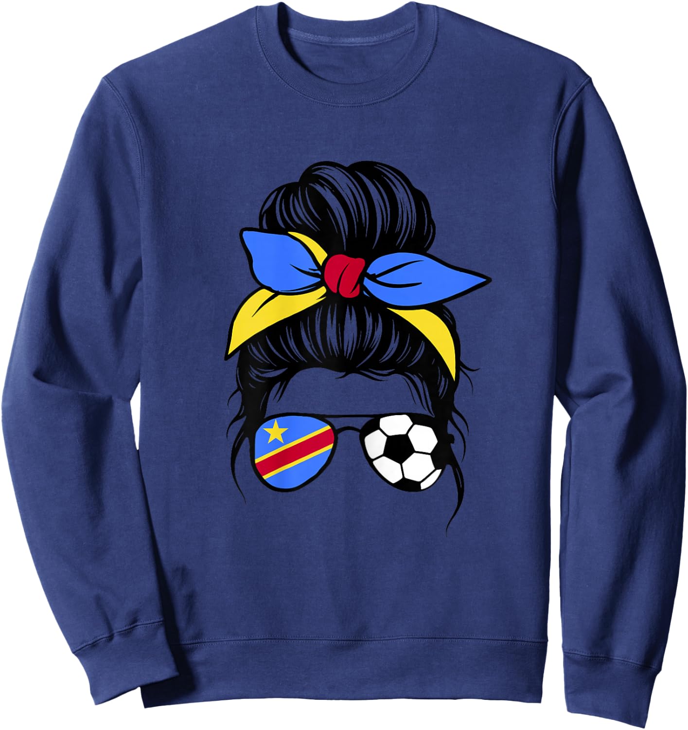 Drapeau Congolais Femme Supporters RD du Congo Fiers Sweatshirt - Sweatshirt | Navy