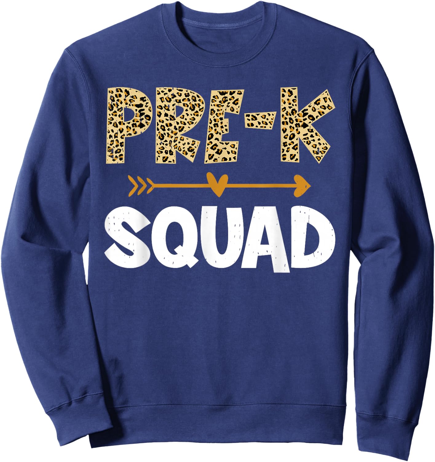 Pre-K Squad Leopard Pre-K Team Teacher Kids Back To School Sweatshirt - Sweatshirt | Navy