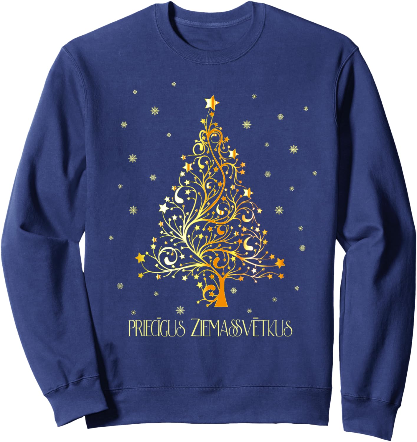 Latvia Christmas Latvian Priecigus Ziemassvetkus Sweatshirt - Sweatshirt | Navy
