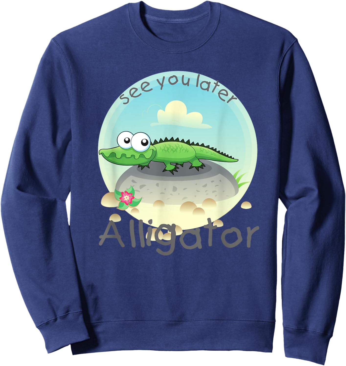 Florida Alligator see you later Crocodile Gator kids Sweatshirt - Sweatshirt | Navy