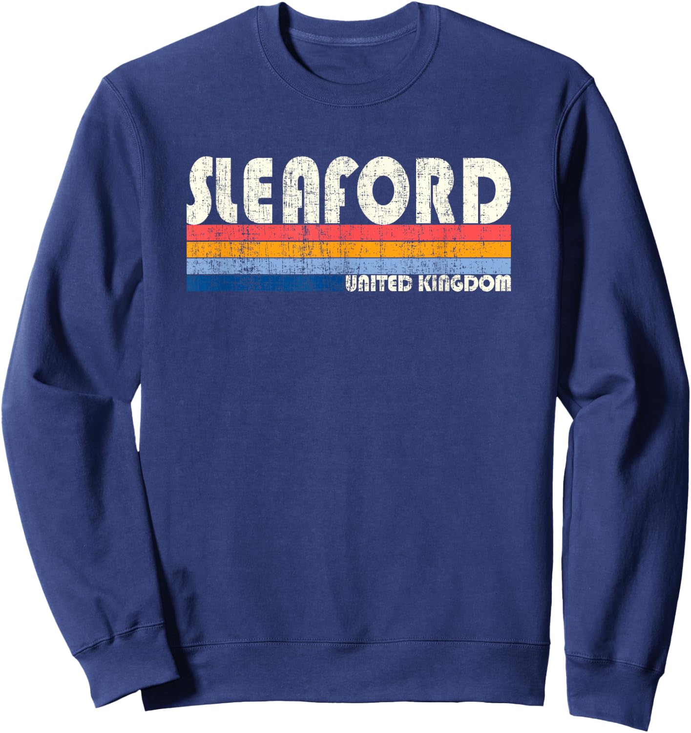 Retro Style 70s 80s Sleaford, UK Sweatshirt - Sweatshirt | Navy