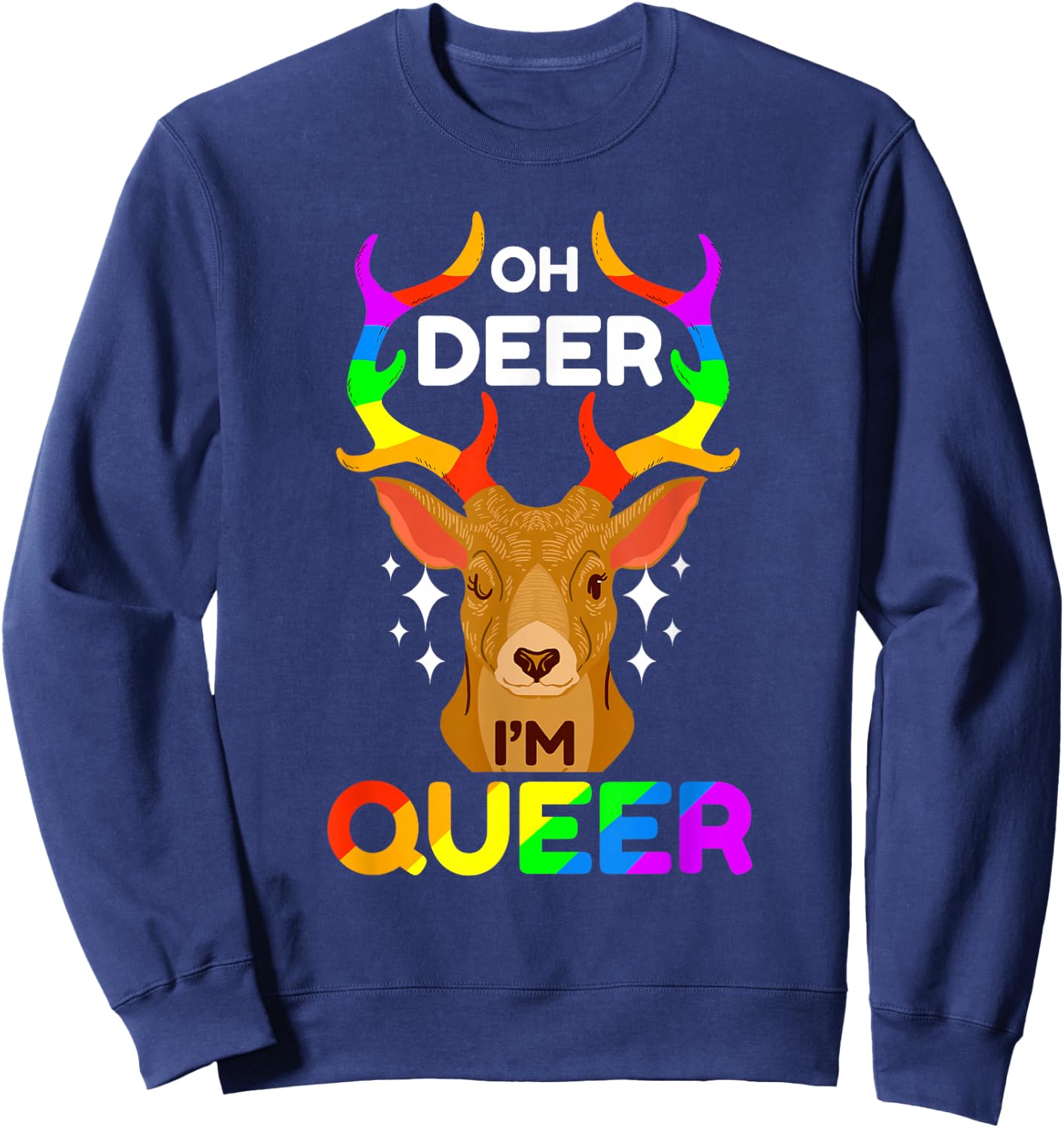 Oh Deer I'm Queer Sweatshirt - Sweatshirt | Navy