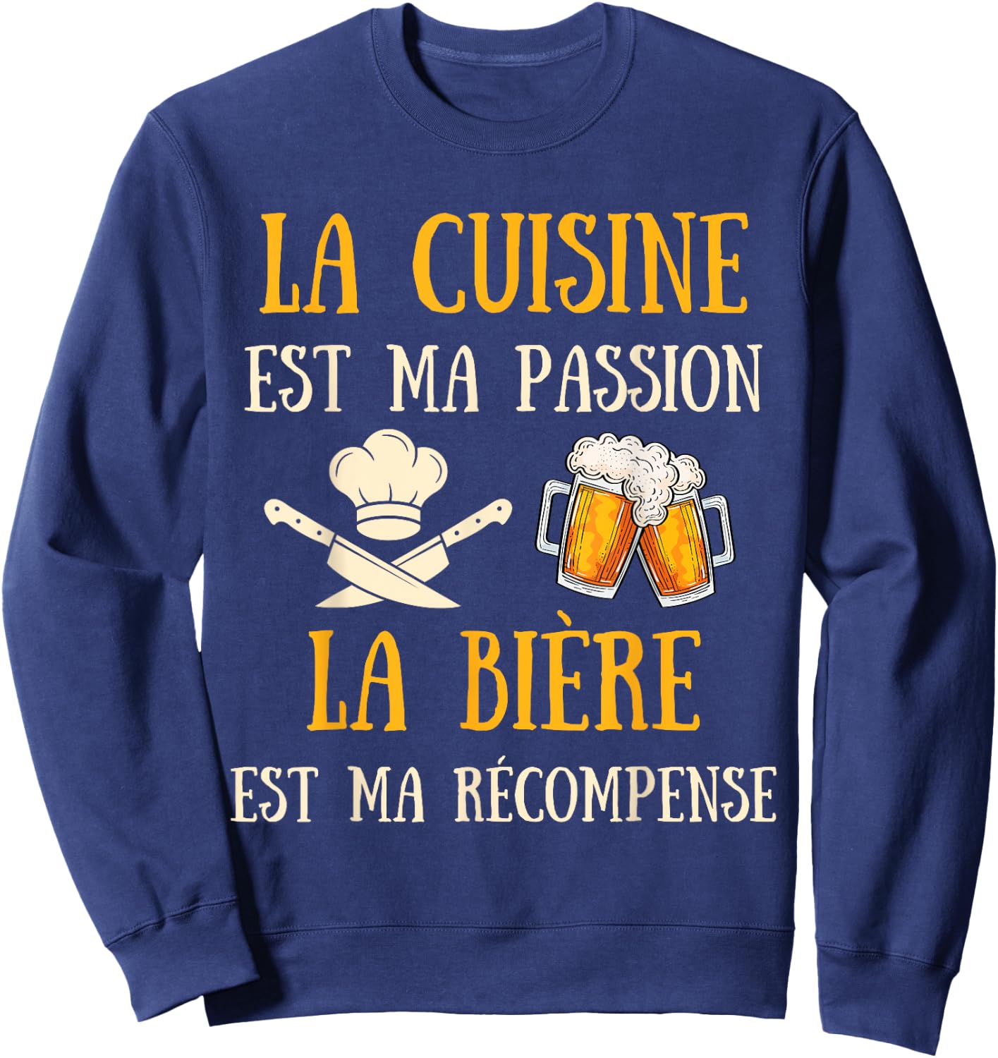 Men's Kitchen Humour Gift Chef Chef Beer Sweatshirt - Sweatshirt | Navy