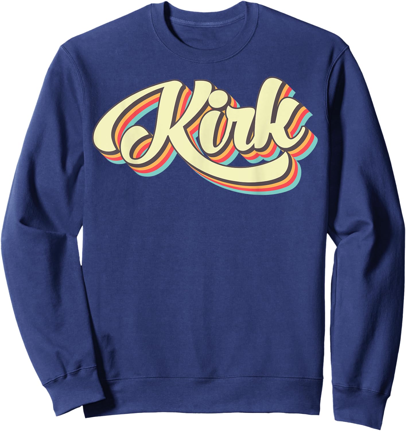 Kirk Retro Art Baseball Font Vintage Sweatshirt - Sweatshirt | Navy