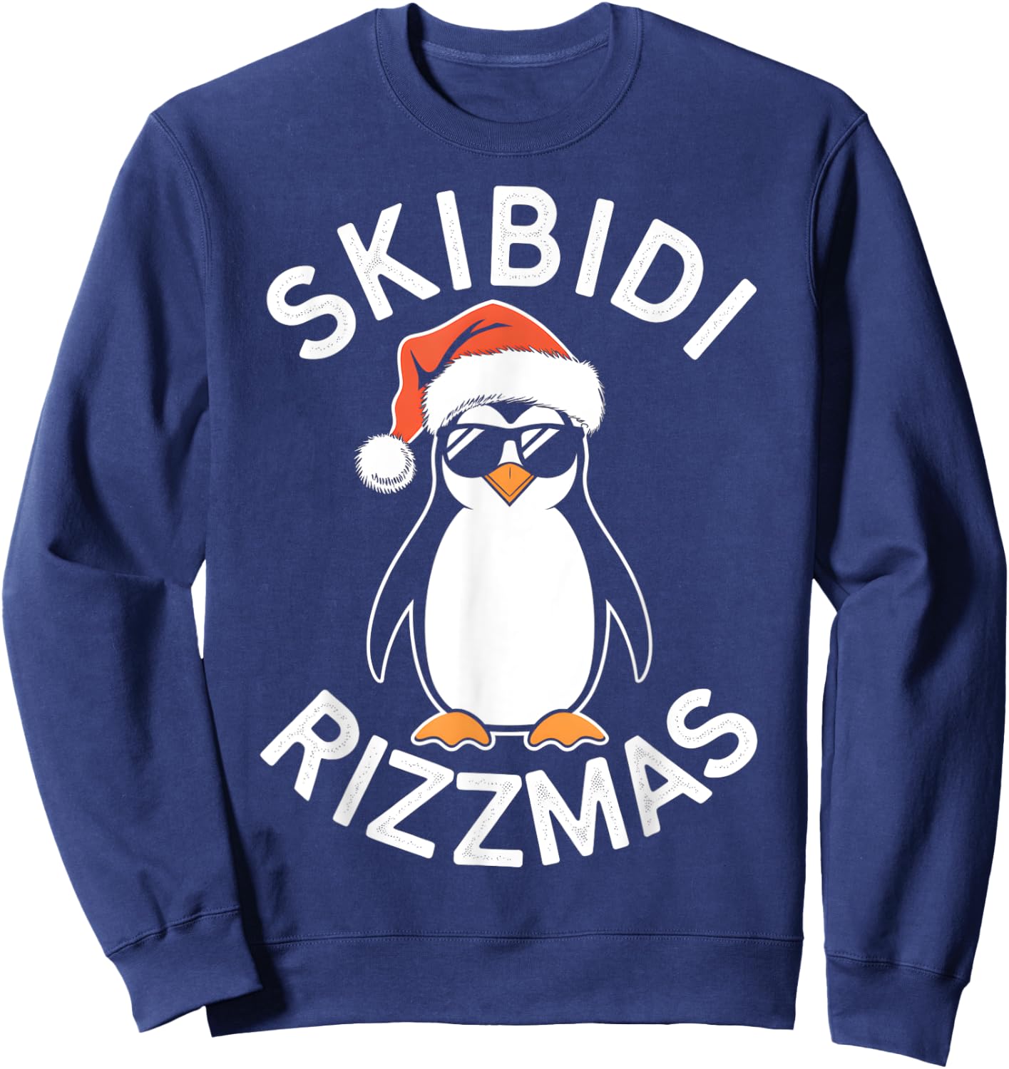 Skibidi Rizzmas Funny Christmas Christmas Season Penguin Sweatshirt - Sweatshirt | Navy