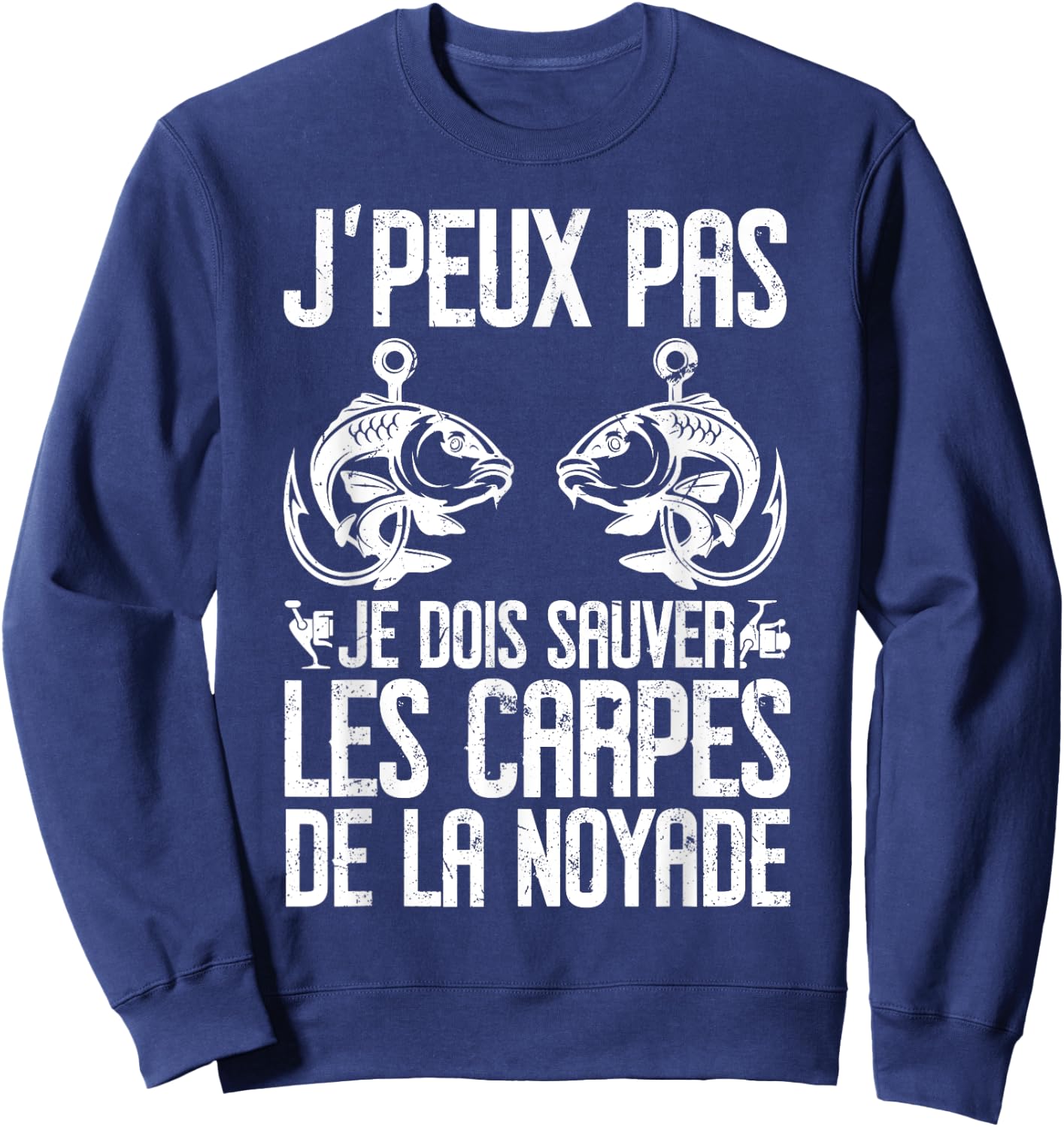 Carp Carpist Humour | Carp Fisherman | Fish , Black, S Sweatshirt - Sweatshirt | Navy