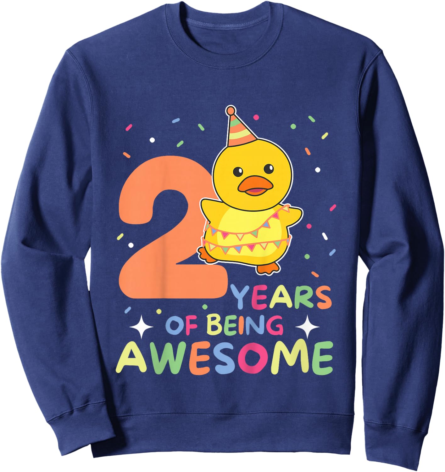 2nd Birthday Duck for Children Two Years Old Sweatshirt - Sweatshirt | Navy