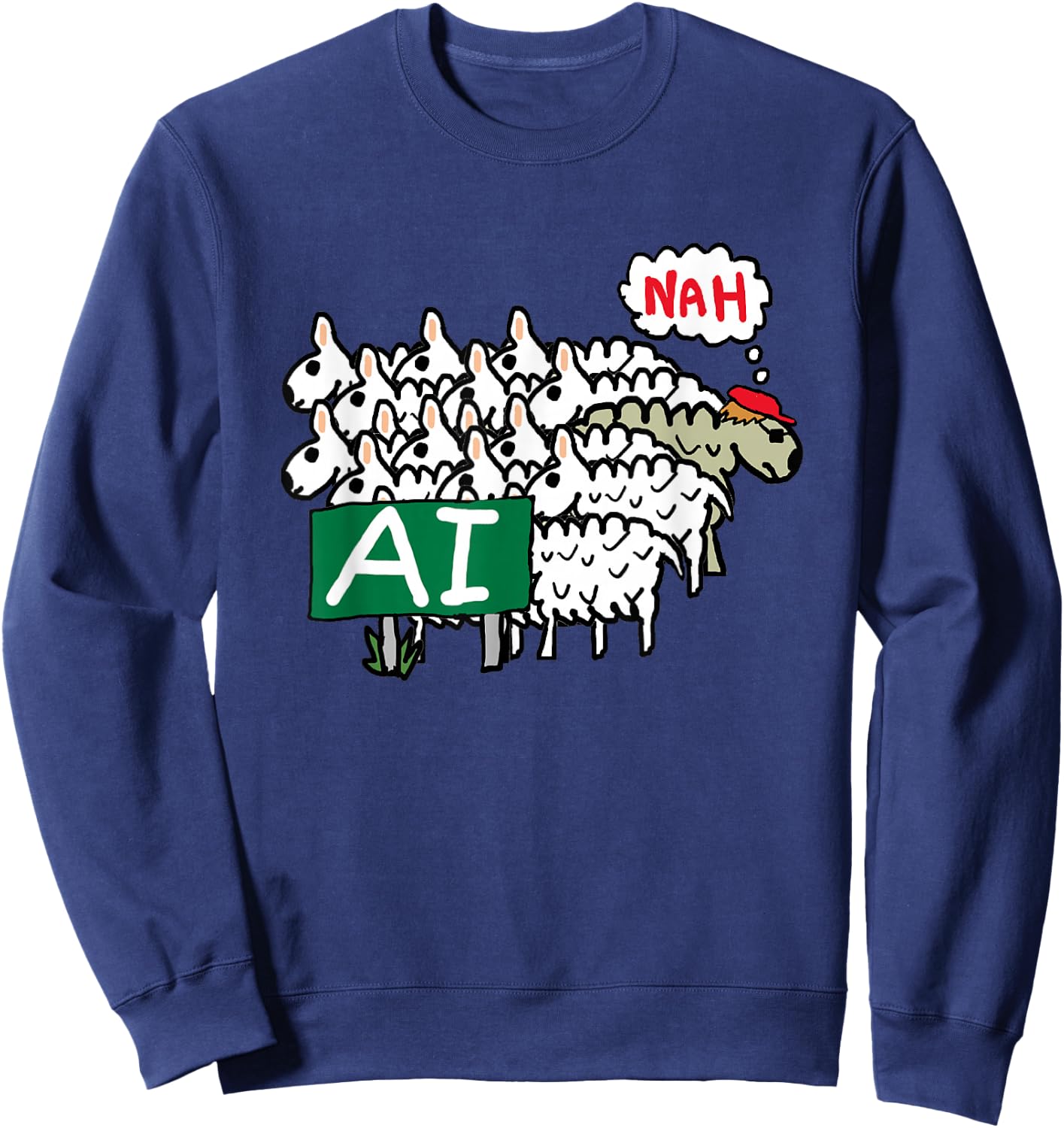Anti AI Sweatshirt - Sweatshirt | Navy