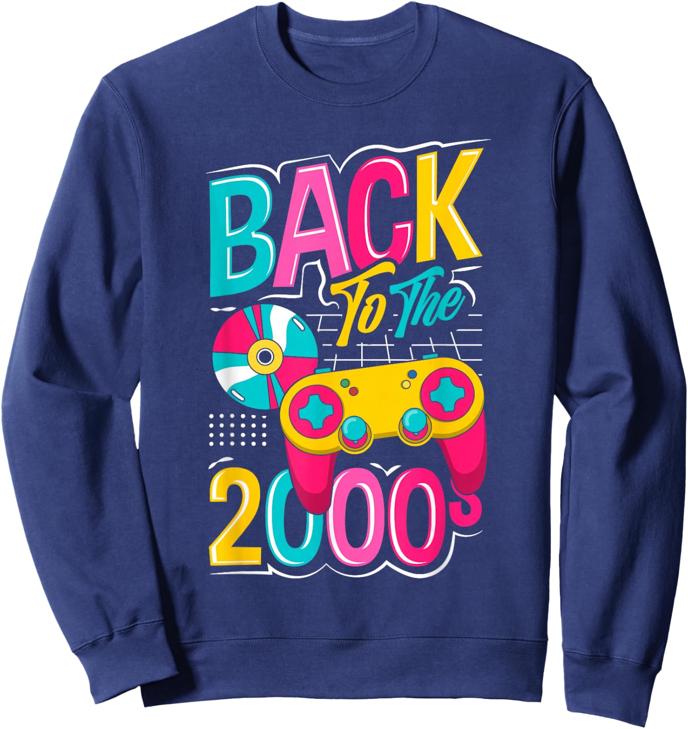 Back to the 2000s vintage two thousand retro 00s , Black, S Sweatshirt - Sweatshirt | Navy