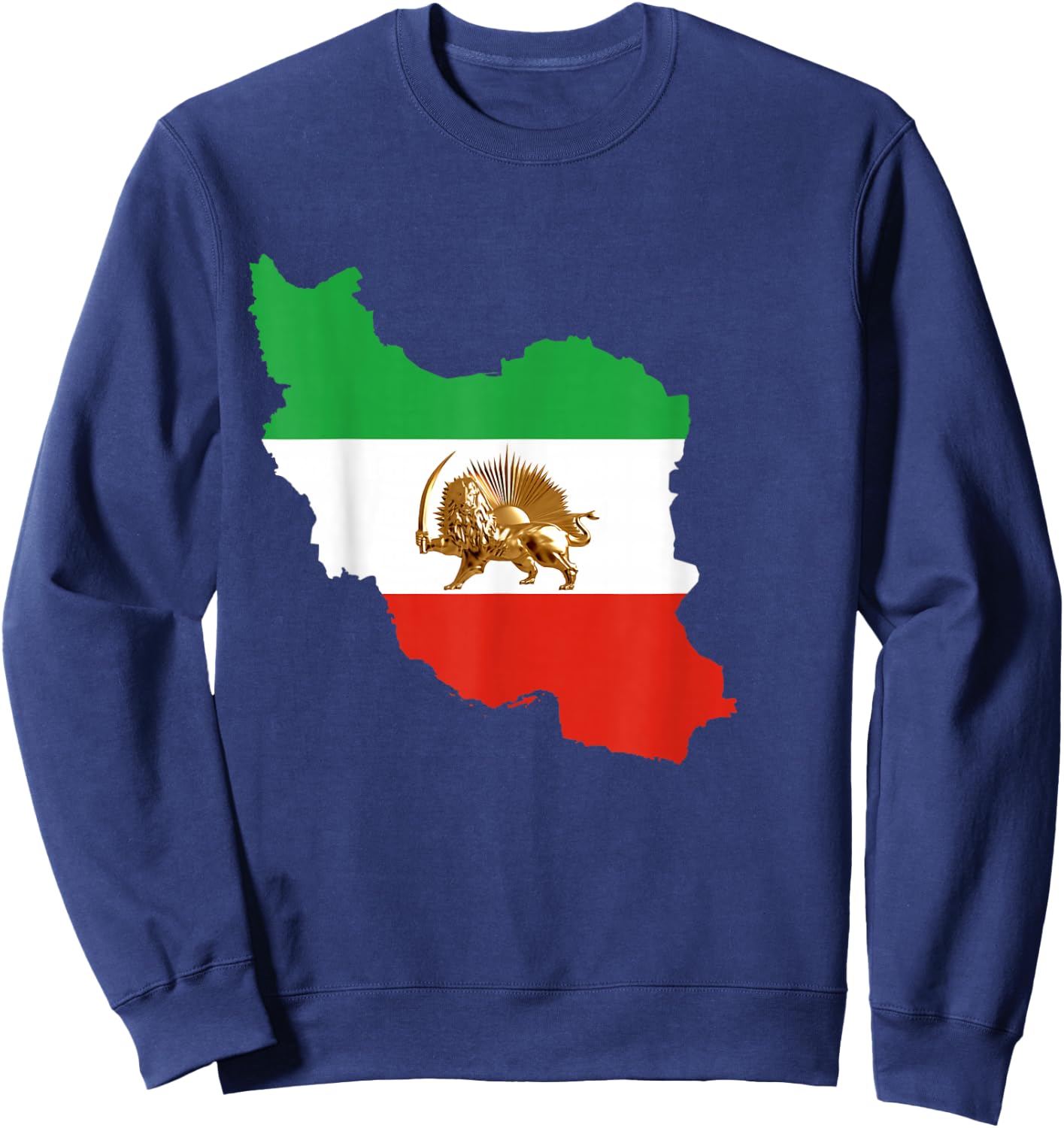 Iran Free Iran Iran Flag Lion Pahlavi Shah King , black Sweatshirt - Sweatshirt | Navy