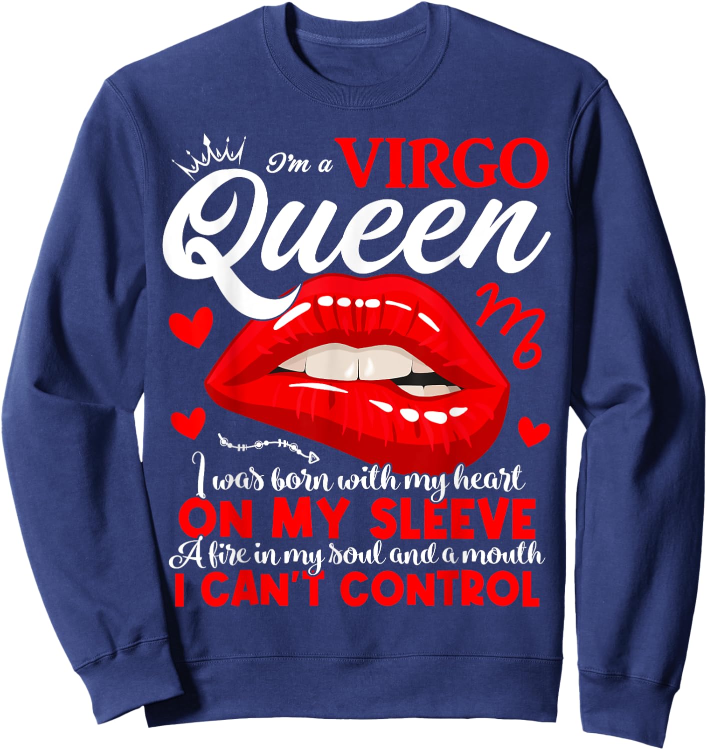 Virgo Queen September August Birthday Virgo Zodiac Sign Sweatshirt - Sweatshirt | Navy