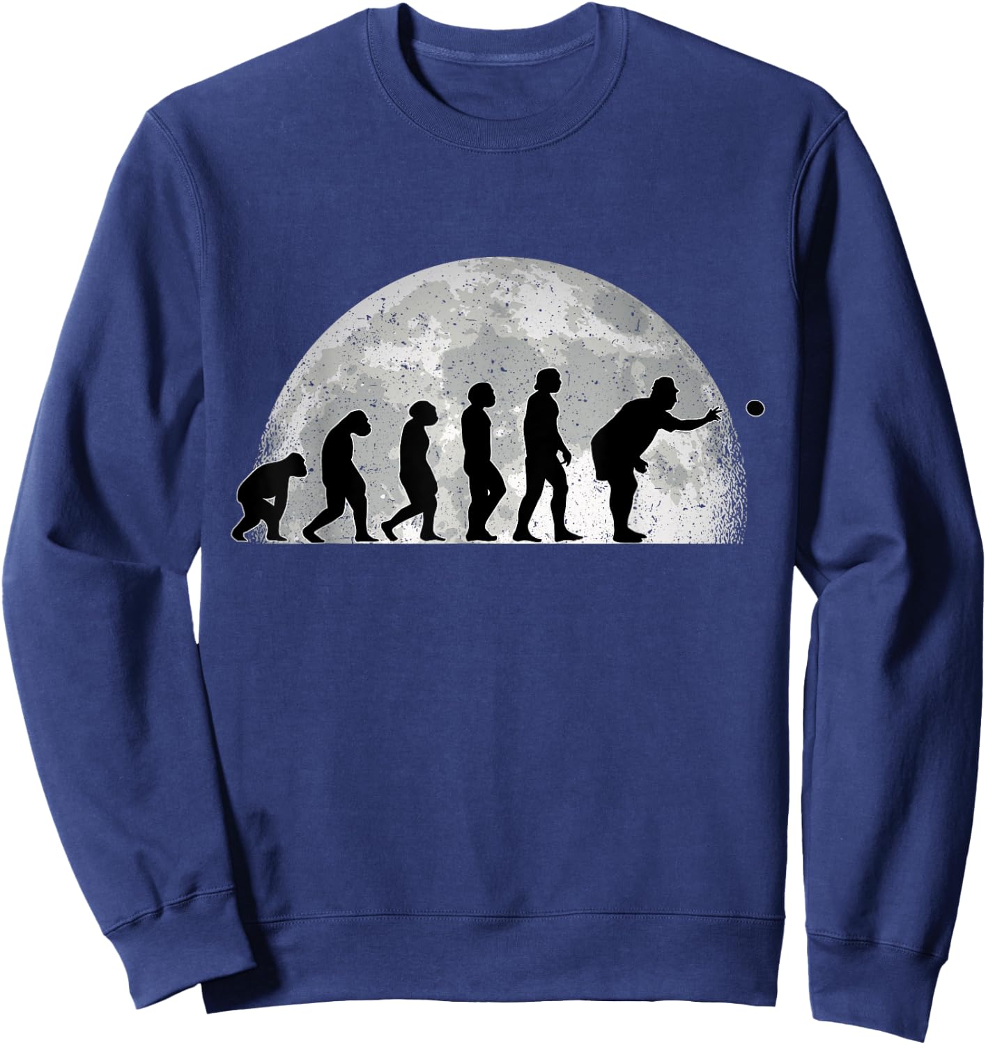 Bowling Evolution Moon Petanque Balls , Black, S Sweatshirt - Sweatshirt | Navy