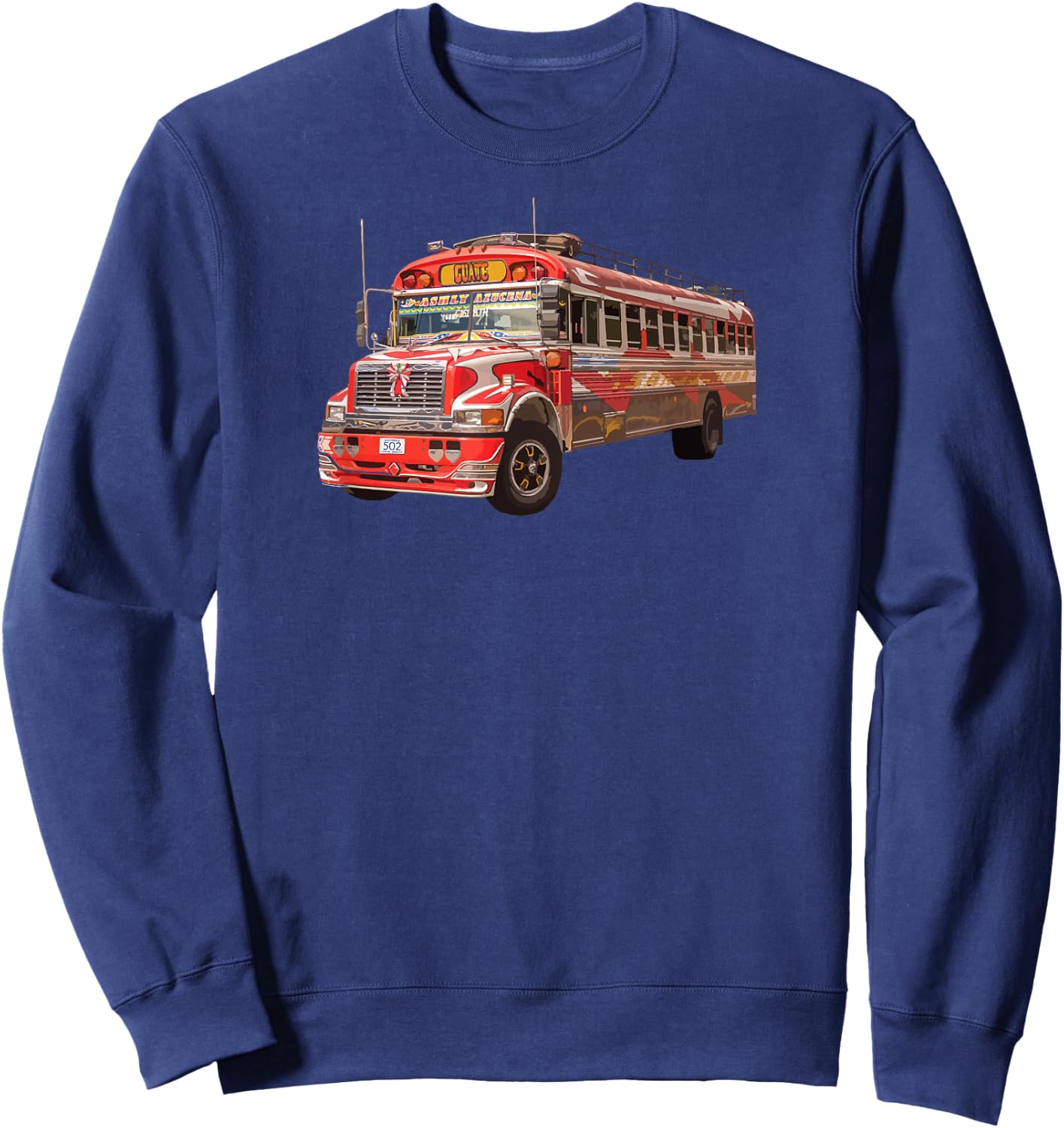 Chicken Bus Guatemala Quetzal Guate Tikal Maya Antigua 502 Sweatshirt - Sweatshirt | Navy
