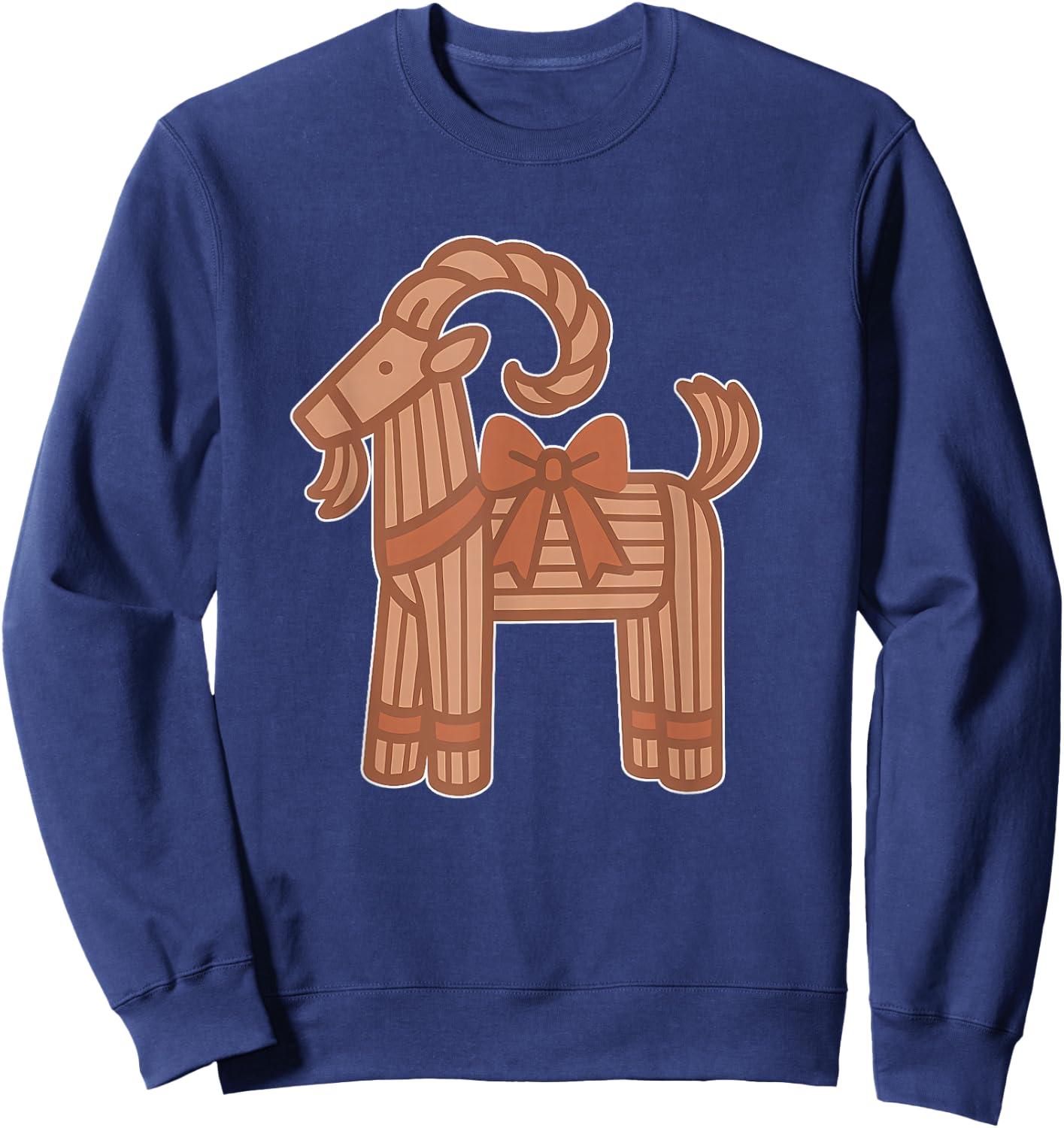Yule Goat Straw Figure with Bow Sweatshirt - Sweatshirt | Navy