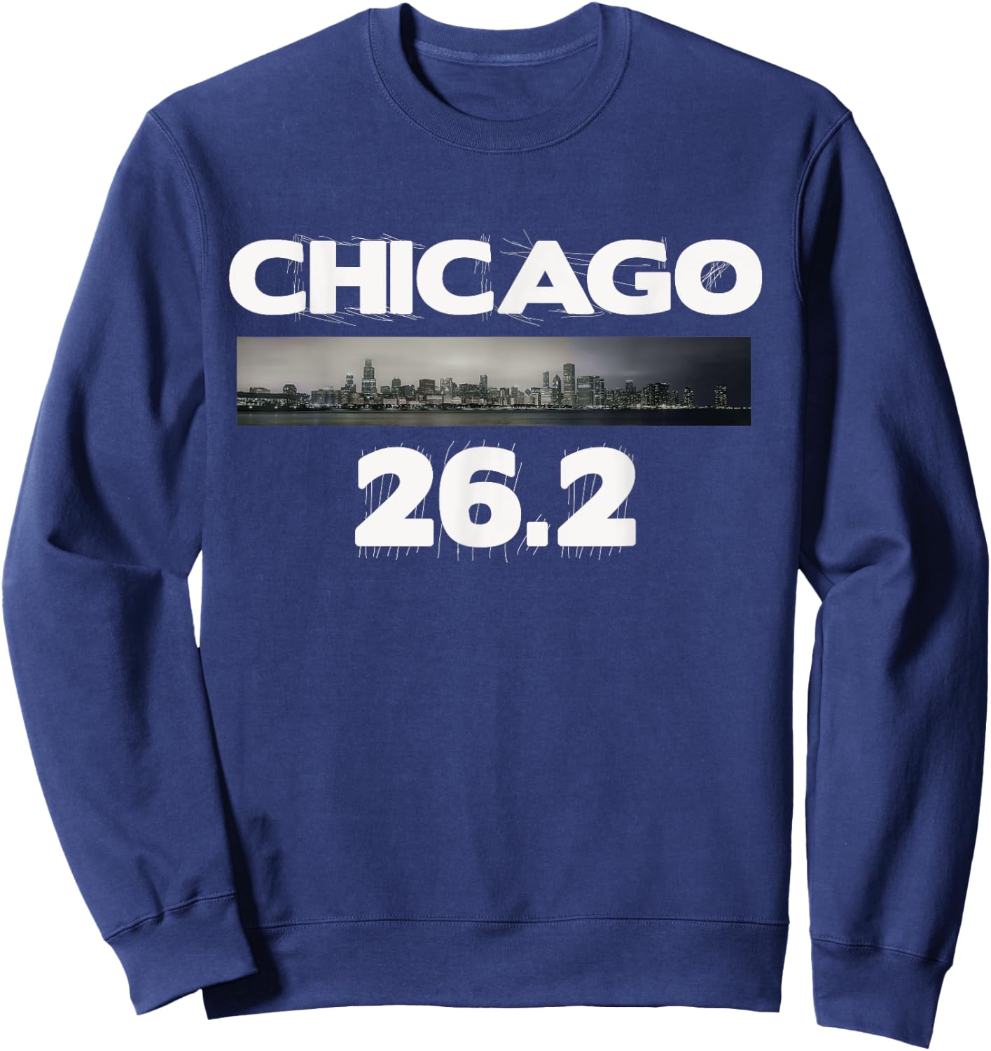 Chicago 26.2 miles Marathon Runner Running Sweatshirt - Sweatshirt | Navy
