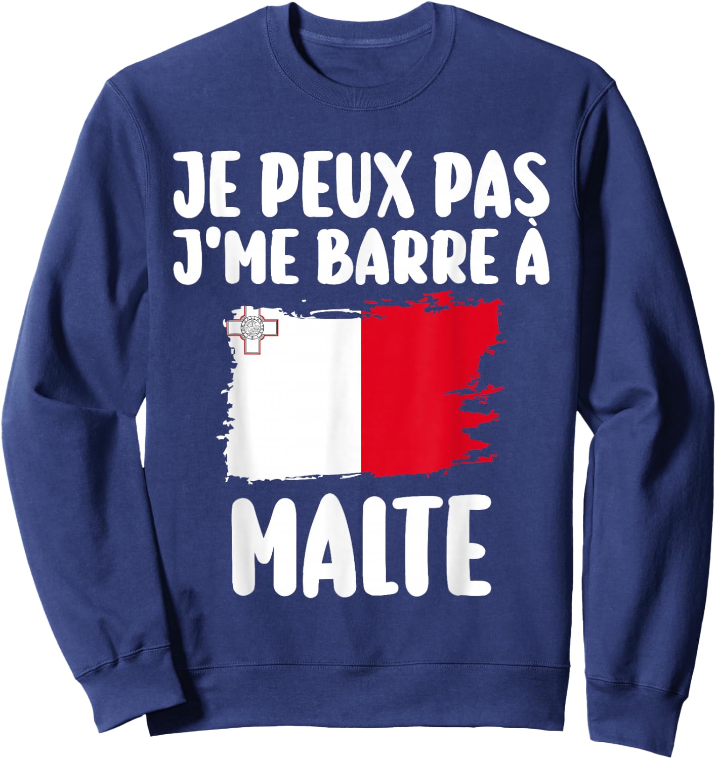 J'Peux Pas J'Me Barre à Malta Travel Gift , Black, S Sweatshirt - Sweatshirt | Navy