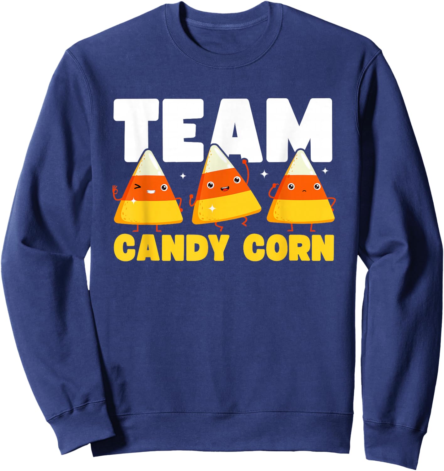 Cute Team Candy Corn Funny Matching Halloween Lazy Costume Sweatshirt - Sweatshirt | Navy