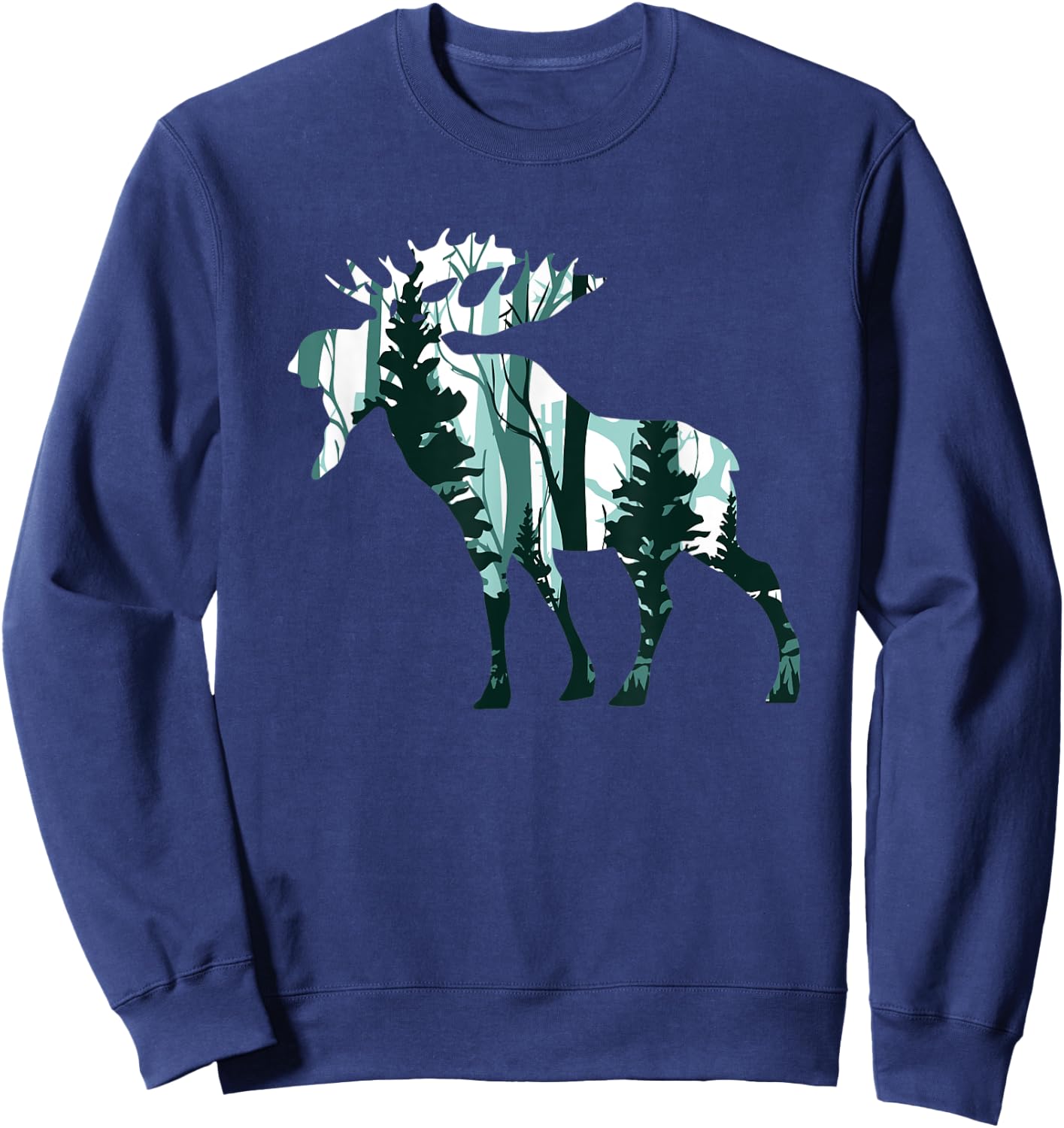 Nature Moose Hunter Gifts Hunting Bull Cow Antler Outdoors Sweatshirt - Sweatshirt | Navy