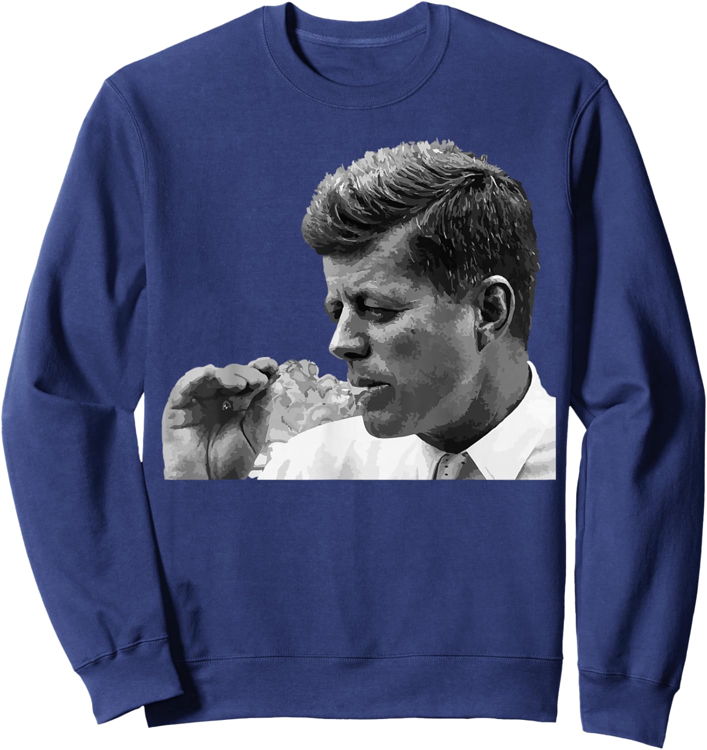 JFK John F Kennedy Cigar Smoking Smoker Sweatshirt - Sweatshirt | Navy