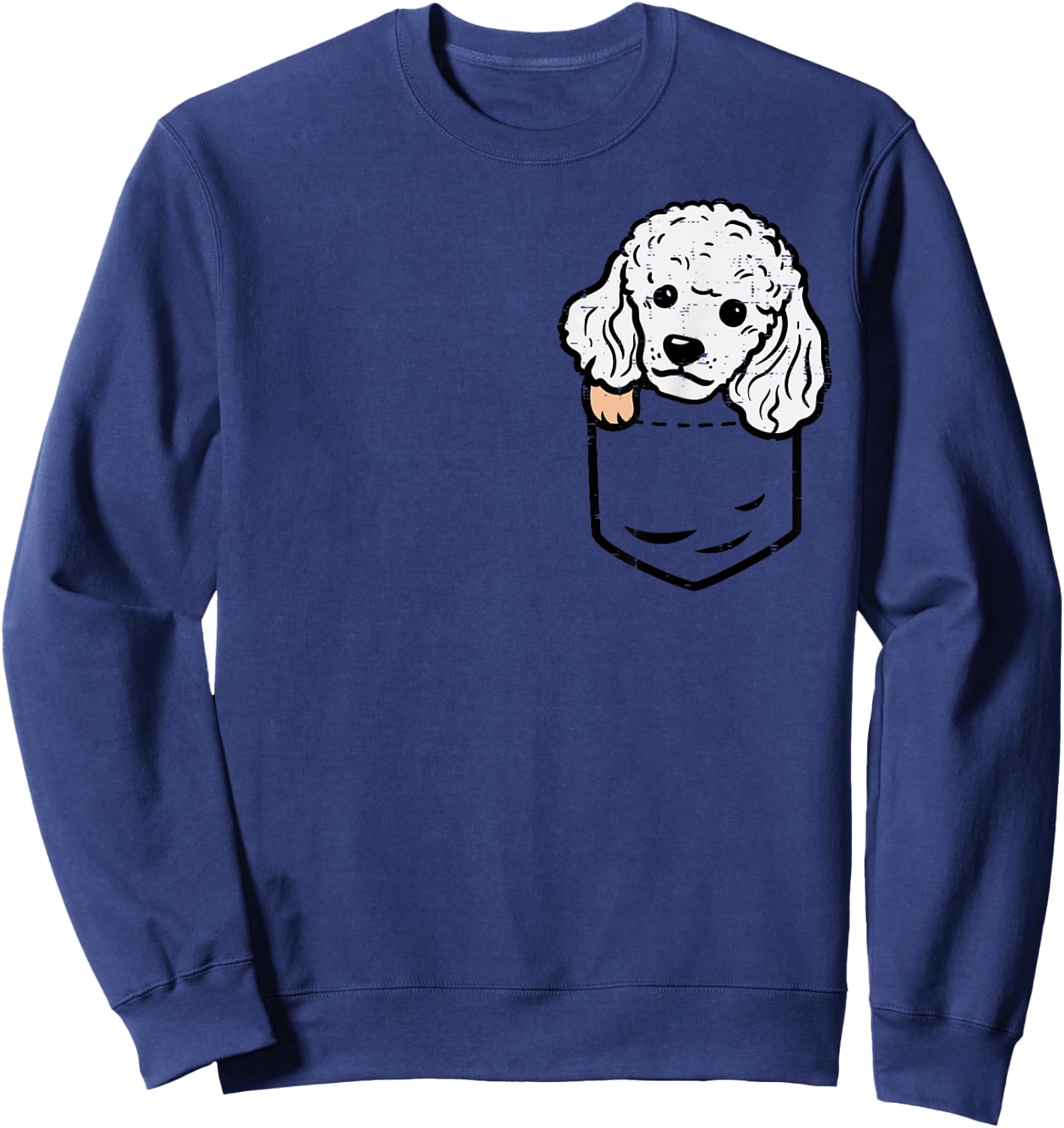Pocket Mini Toy Poodle Cute Animal Pet Dog Lover Owner Gift Sweatshirt - Sweatshirt | Navy