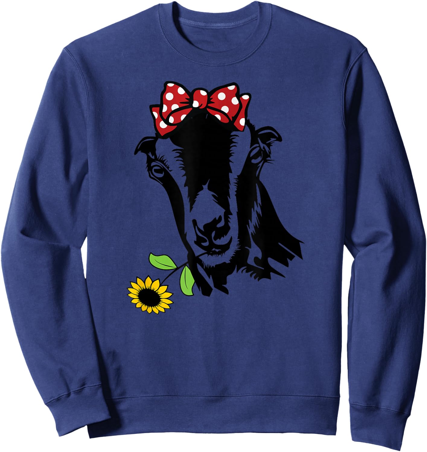 Lamancha Goat Sunflower Lamancha Goat Mama Sweatshirt - Sweatshirt | Navy