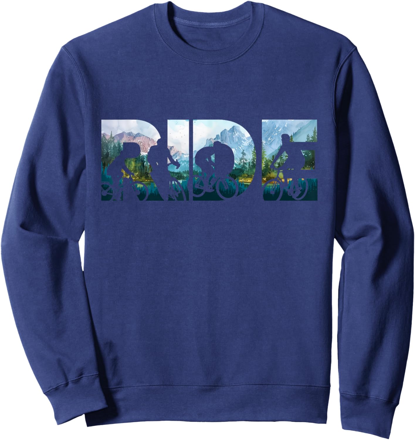 Mountain Bicycle Ride Shirt Cool MTB Downhill Mountain Biker Sweatshirt - Sweatshirt | Navy