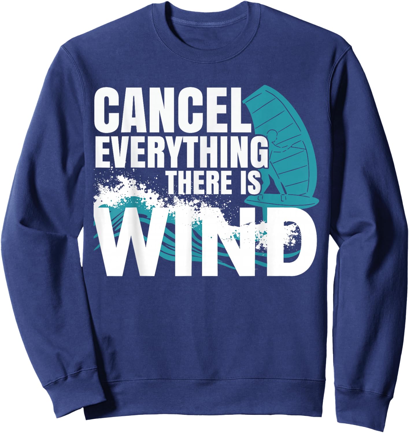 Wing Foil Wingboard , Black, S Sweatshirt - Sweatshirt | Navy