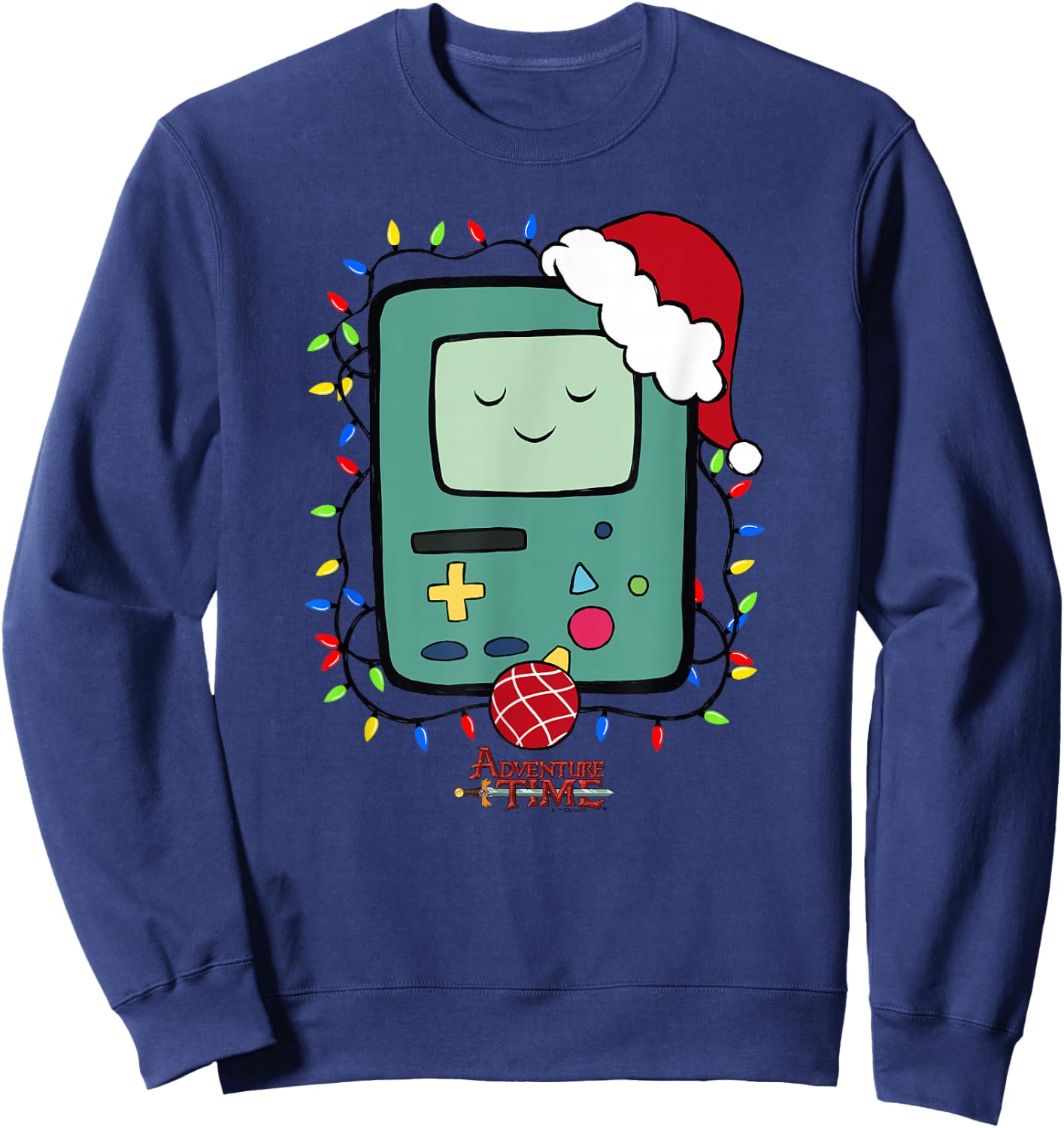 Adventure Time Christmas Light Up BMO Sweatshirt - Sweatshirt | Navy