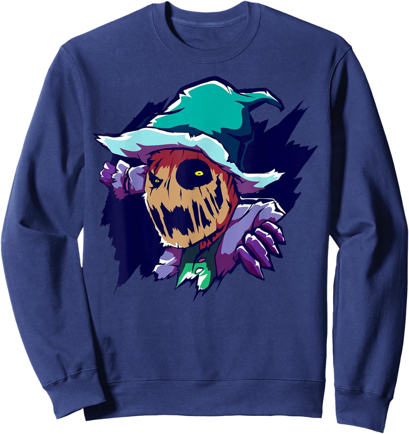 Scarecrow T Shirt Halloween Costume Farmer Farm Ranch Sweatshirt - Sweatshirt | Navy