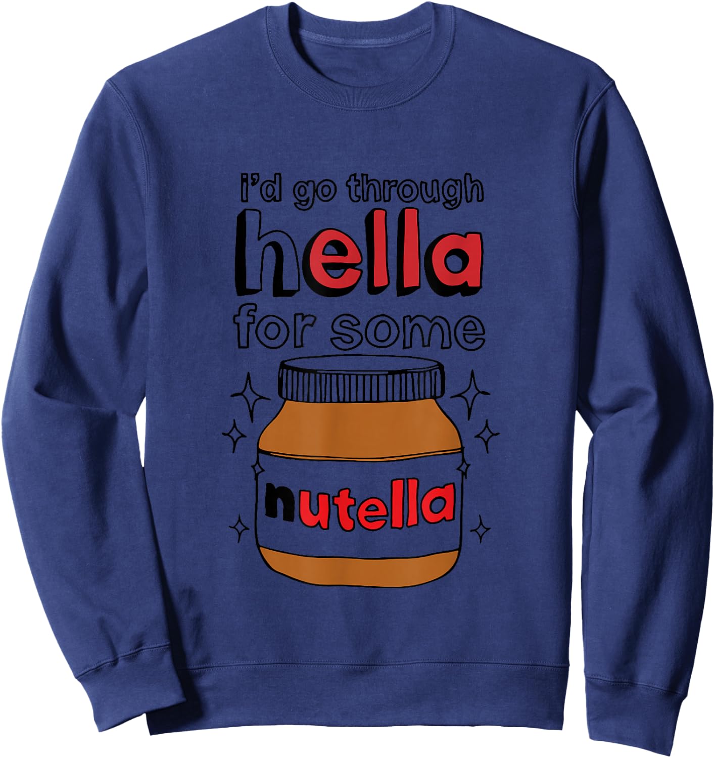 I Would Look for Nutella Clothing at Hella , gray Sweatshirt - Sweatshirt | Navy