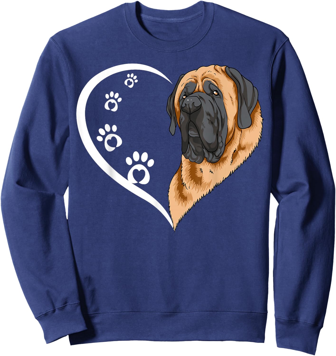 Mastiff Shirts Girls Kids Heart Cute Mastiff Sweatshirt - Sweatshirt | Navy