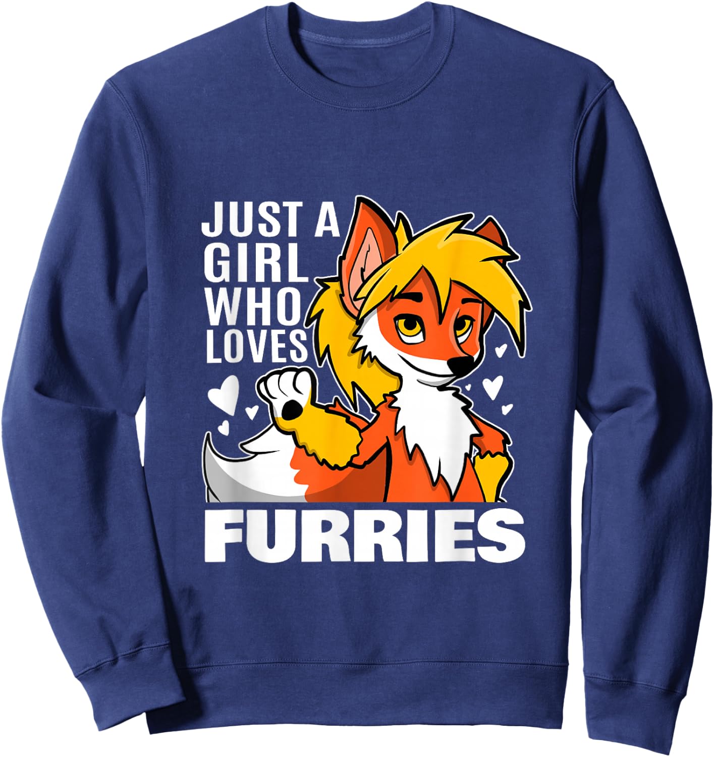Just A Girl Who Loves Furries Fursuit Fox Fox Sweatshirt - Sweatshirt | Navy