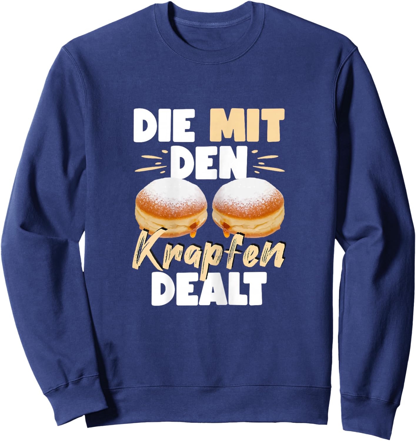 Women's with The Krapfen Dealt Fancy Dress Draps Seller, black Sweatshirt - Sweatshirt | Navy
