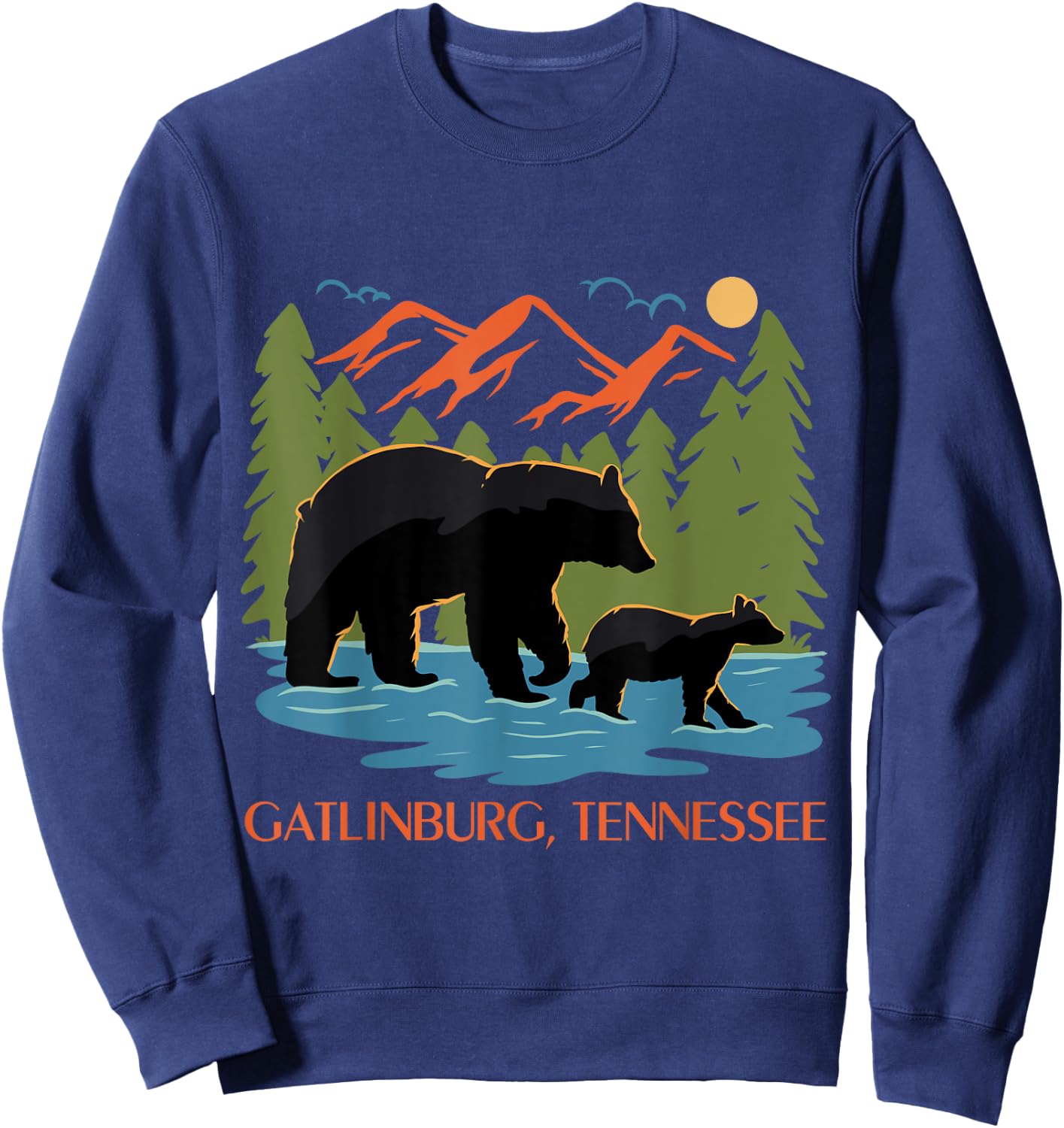 Vintage Gatlinburg Tennessee Smoky Mountains National Park Sweatshirt - Sweatshirt | Navy