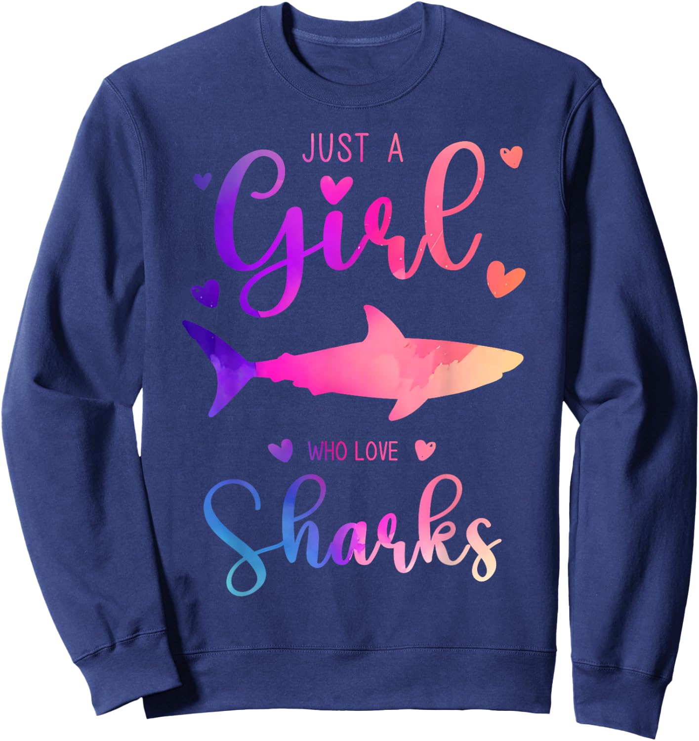 Just a Girl Who Loves Sharks Dress and Kids Sweatshirt - Sweatshirt | Navy