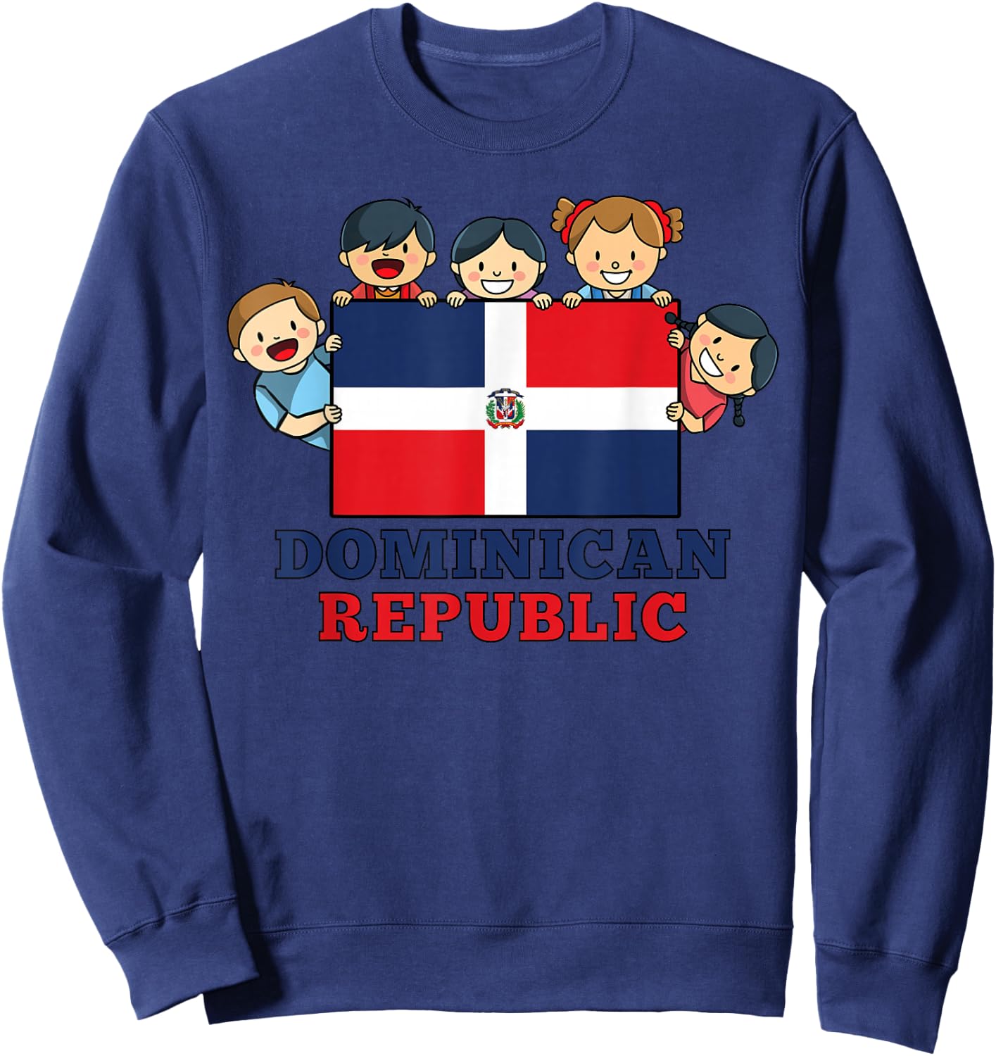 Kids Dominican Republic Flag Hispanic Heritage Dominican Sweatshirt - Sweatshirt | Navy