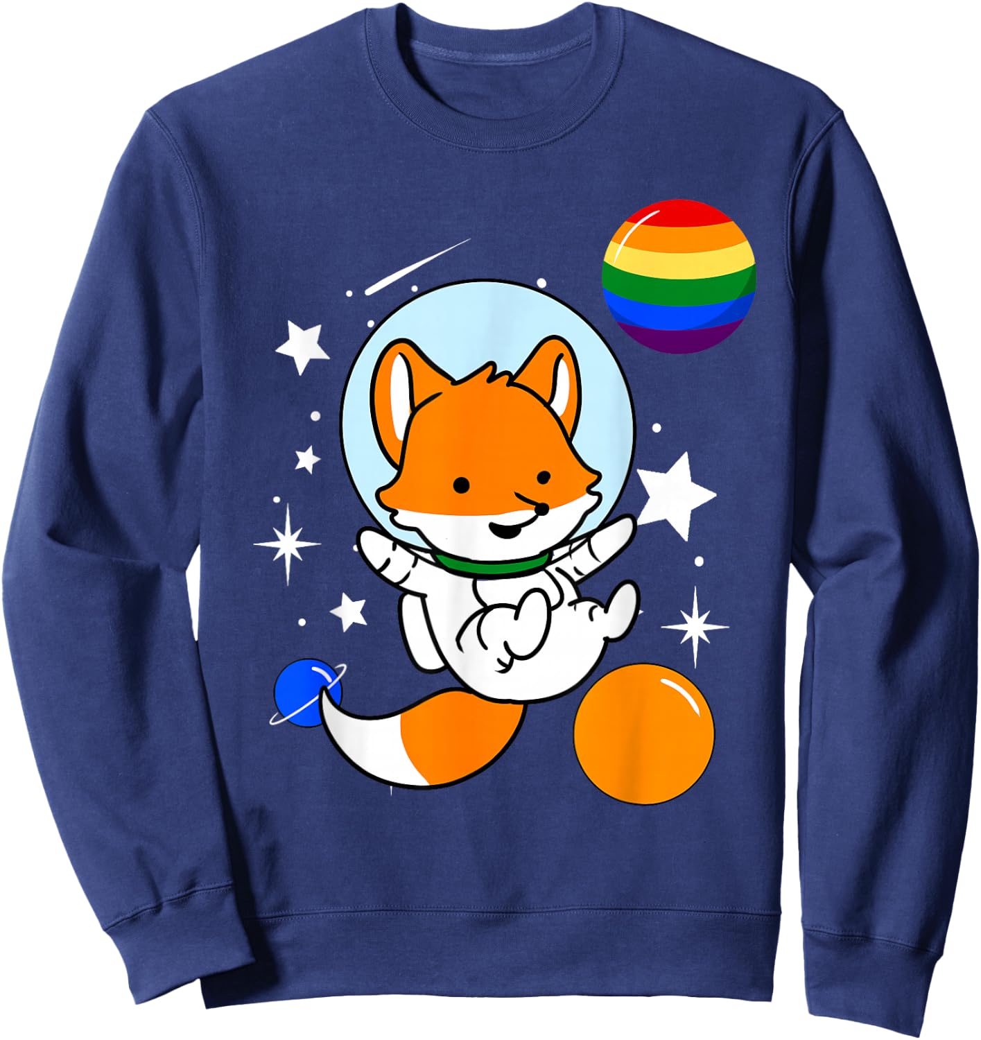 Fox Astronaut Gay Pride Sweatshirt - Sweatshirt | Navy