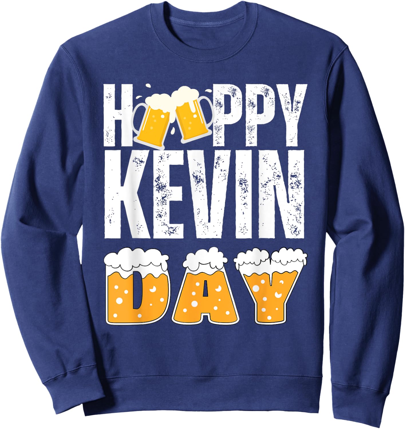 Vintage KEVIN Gifts Name Matching Birthday Party Beer Lover Sweatshirt - Sweatshirt | Navy