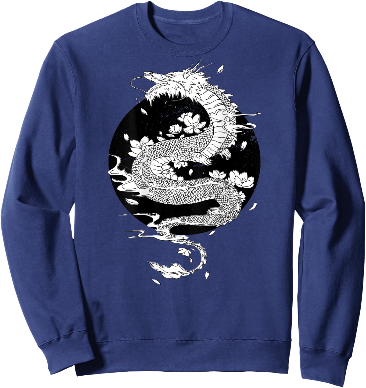Tattoo Dragon Shirt Japanese Back Fire Dragon Sweatshirt - Sweatshirt | Navy