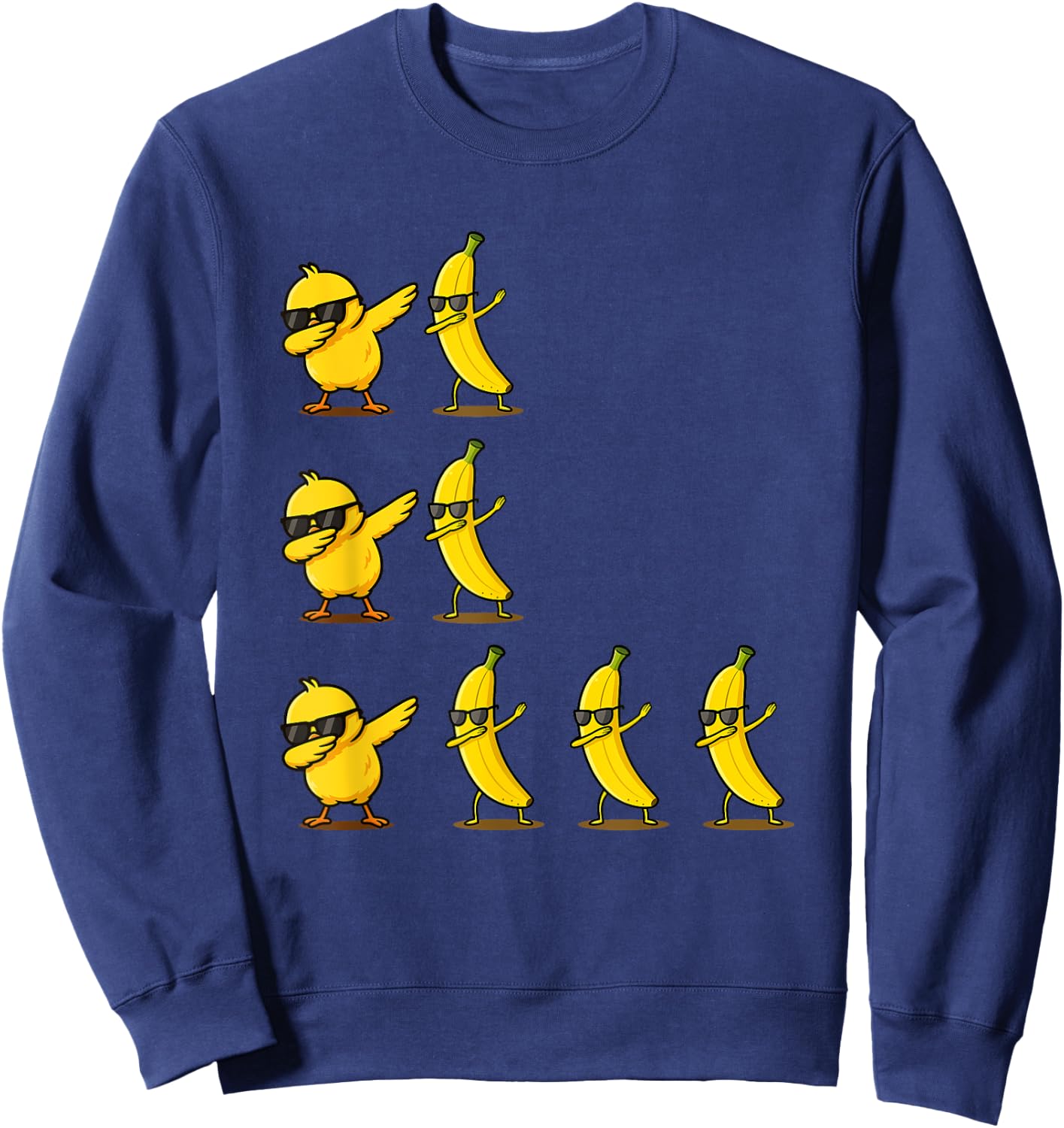 Chicken Banana Funny Women Teens Kids Sweatshirt - Sweatshirt | Navy