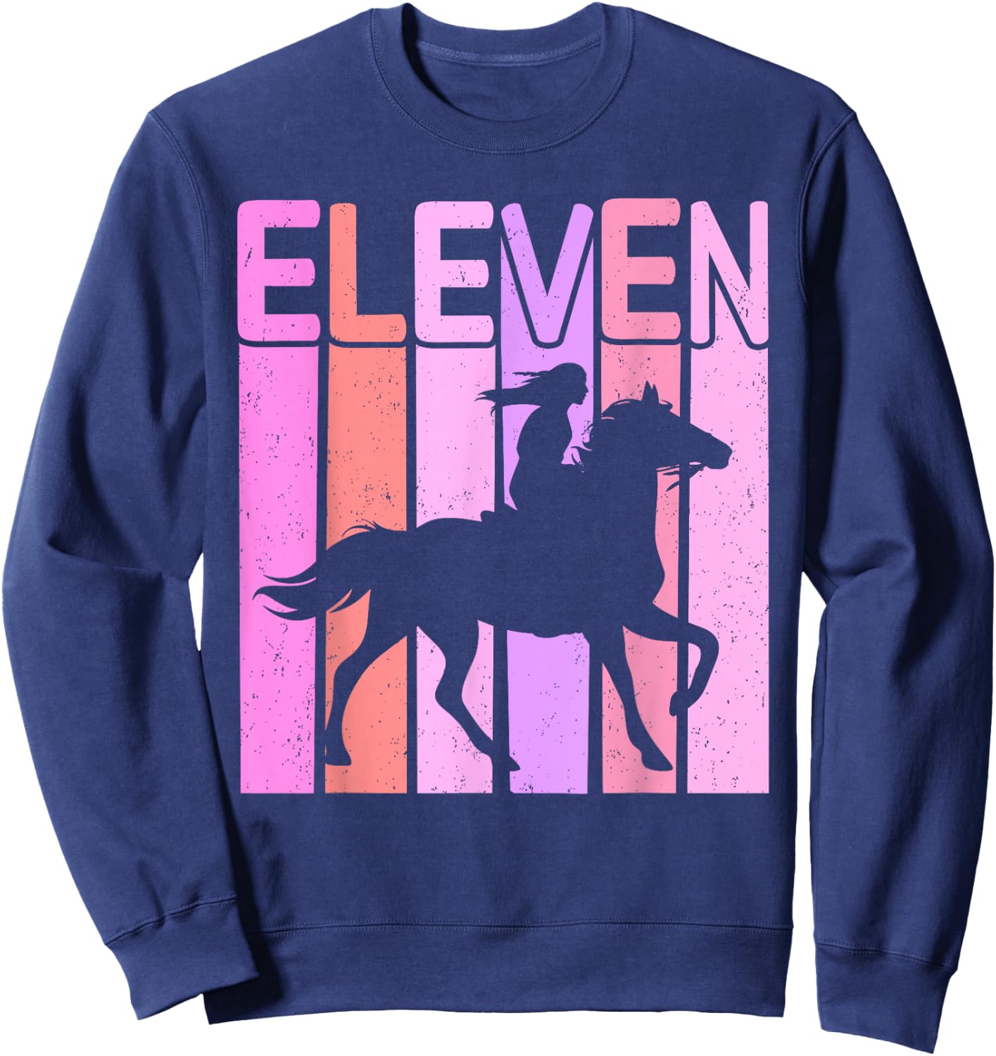 Horse Girl 11th Birthday Horseback Riding 11 Year Old Sweatshirt - Sweatshirt | Navy