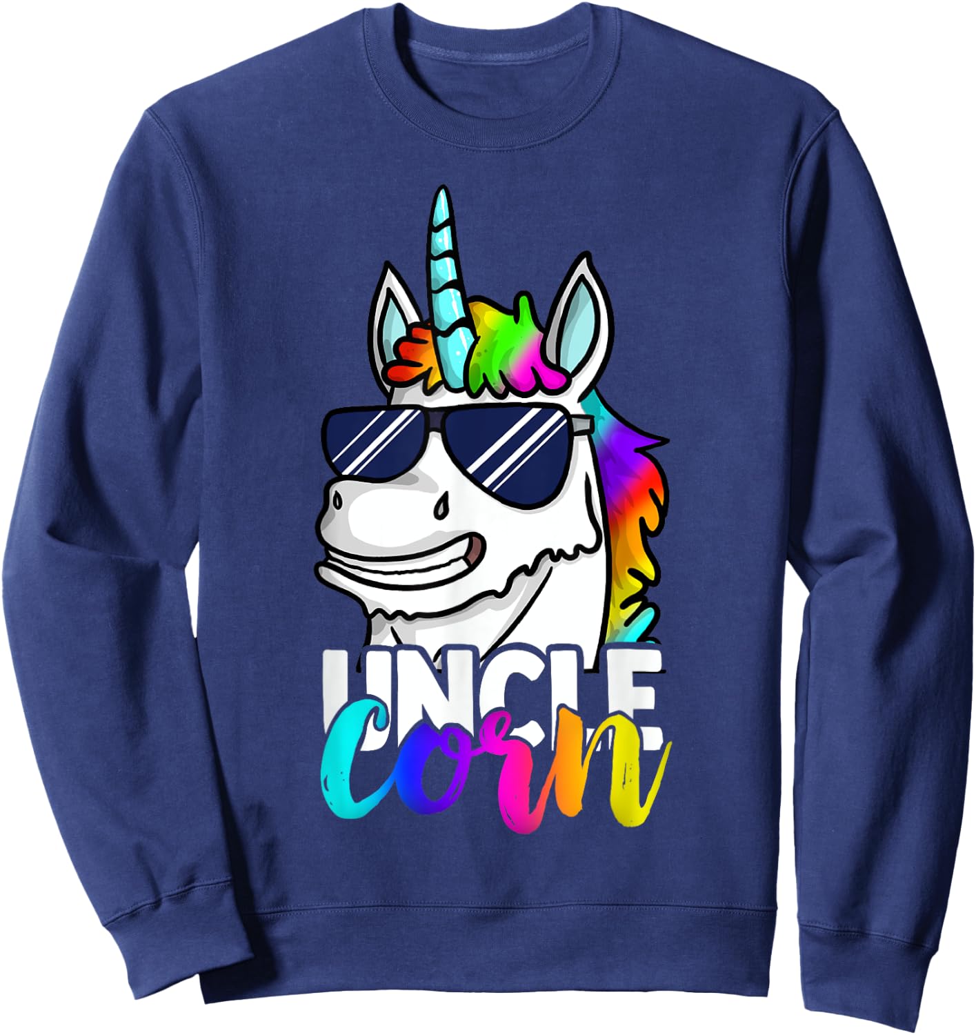 Funny Unclecorn Unicorn Uncle Cool Christmas Gift Sweatshirt - Sweatshirt | Navy