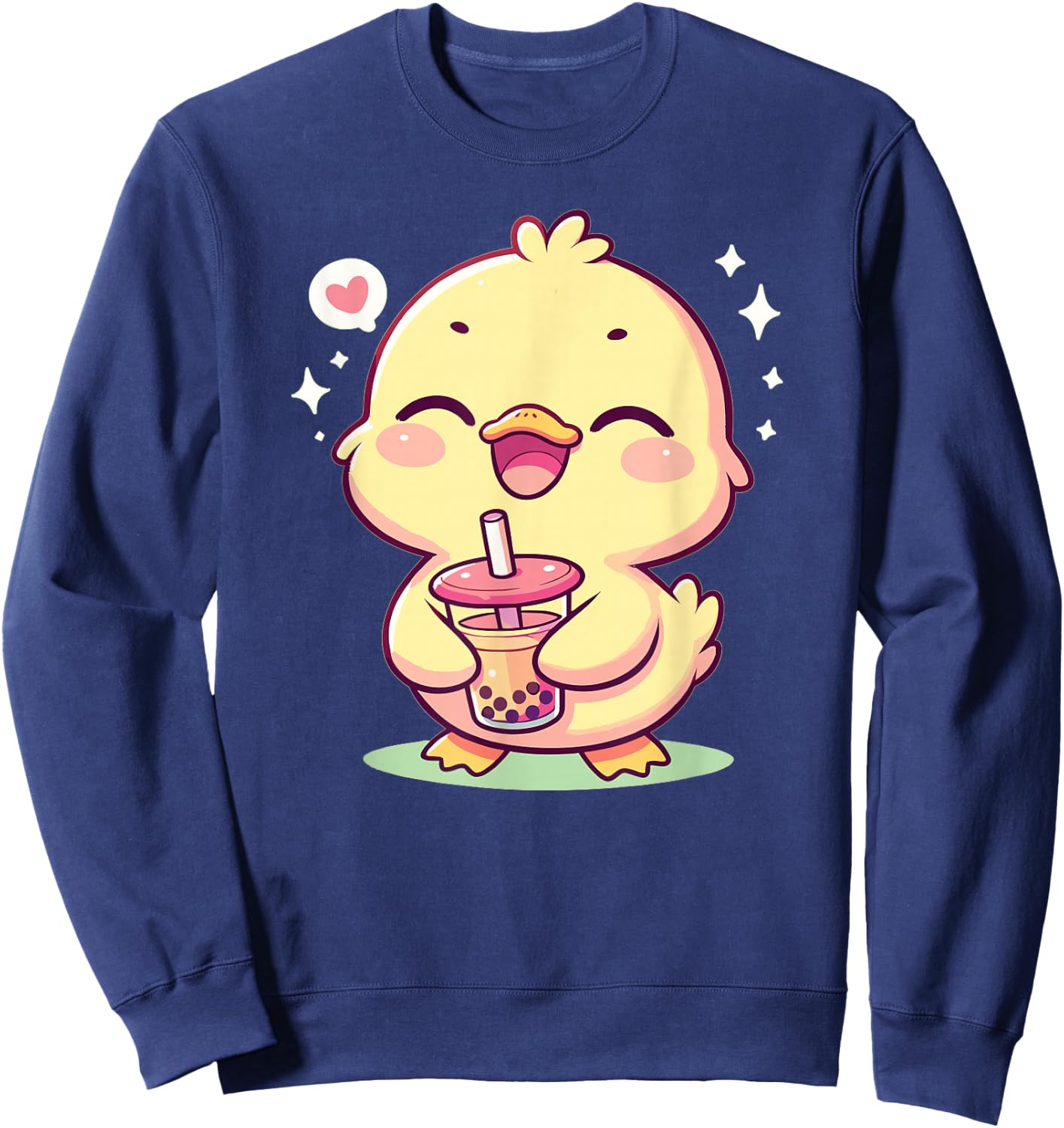 Kawaii Ducks Bubble Tea Boba Duck Sweatshirt - Sweatshirt | Navy