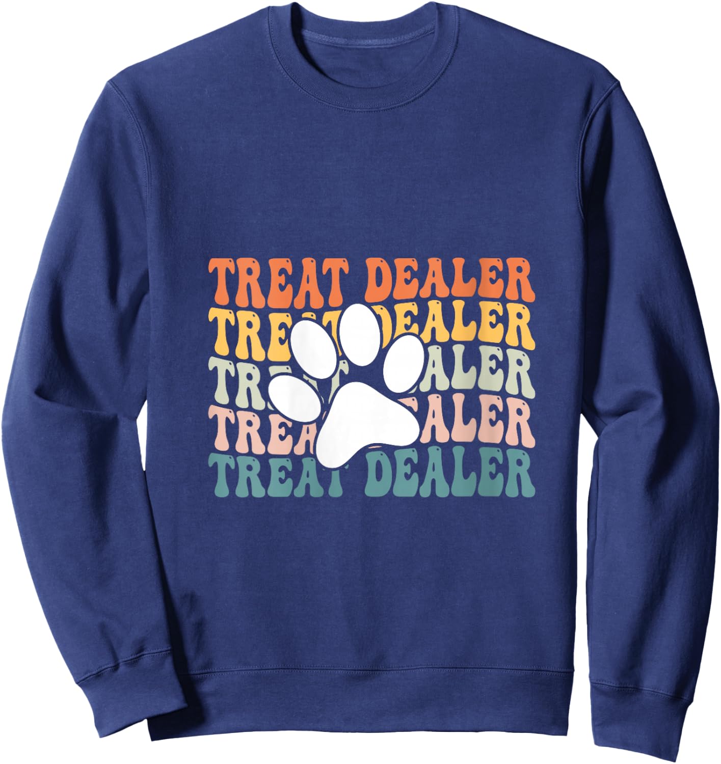 Women's Treat Dealer , funny dog treat for dog mom and dog dad V-Neck Sweatshirt - Sweatshirt | Navy