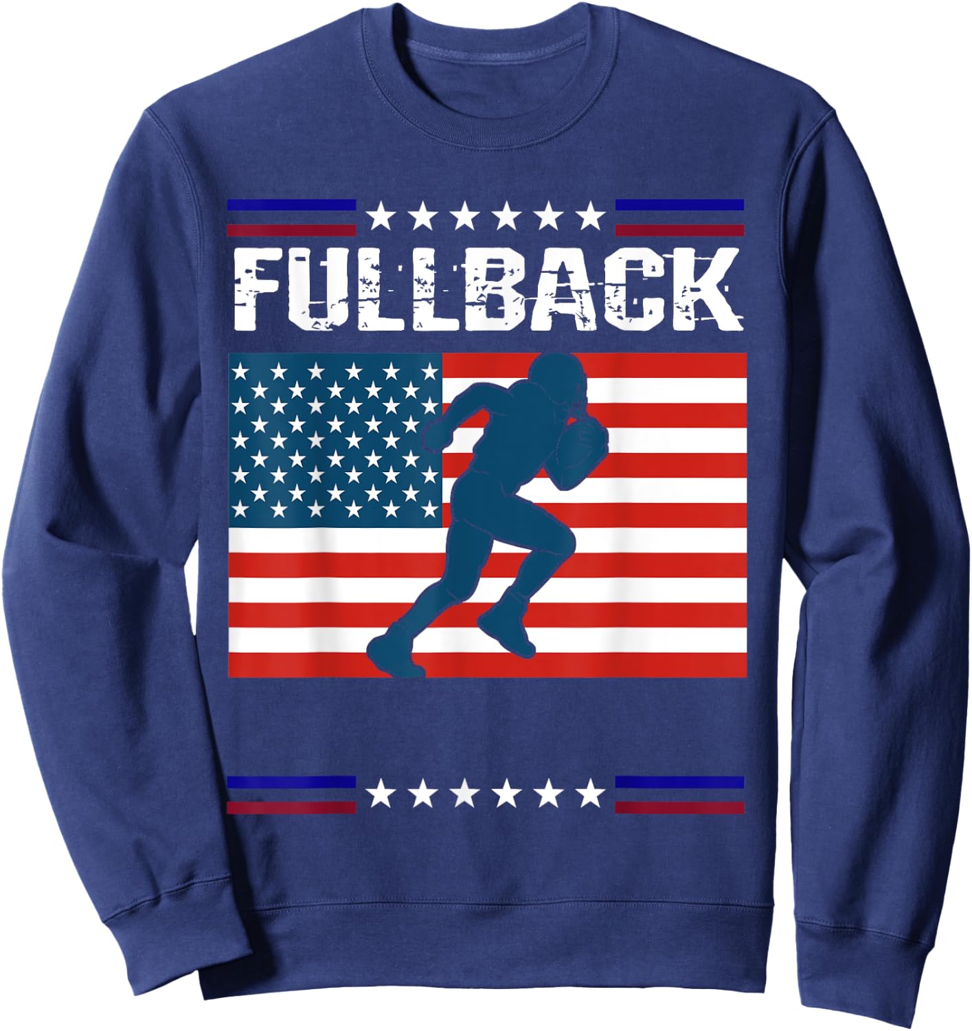 Fullback Football American Flag Patriot Sweatshirt - Sweatshirt | Navy