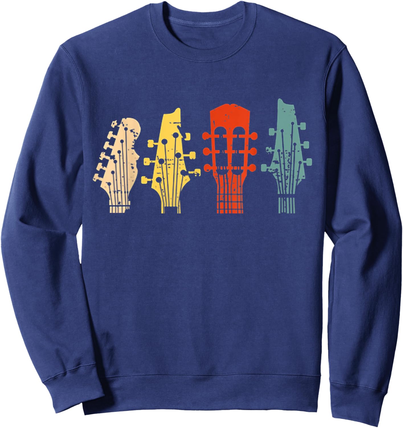 Vintage Guitar Gift Women Music Band Guitarist Stuff Sweatshirt - Sweatshirt | Navy