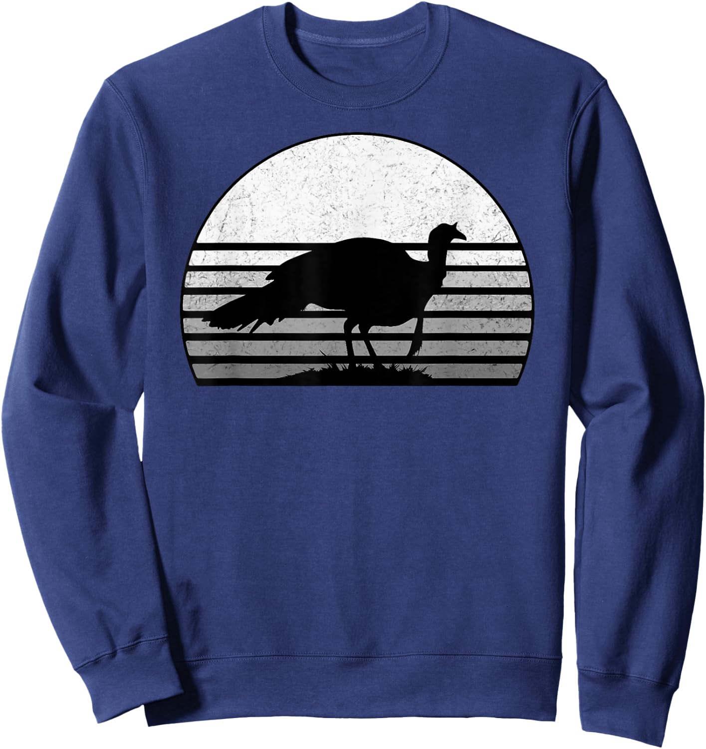 Turkey Hunting Retro Sun Upland Bird Hunter Thanksgiving 2 Sweatshirt - Sweatshirt | Navy