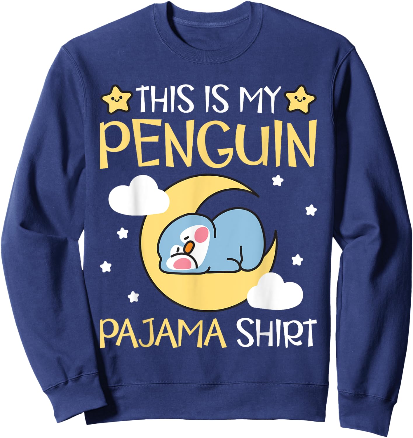 Cute PJ Teen Boys Girls PJs Funny This Is My Penguin Pajama Sweatshirt - Sweatshirt | Navy