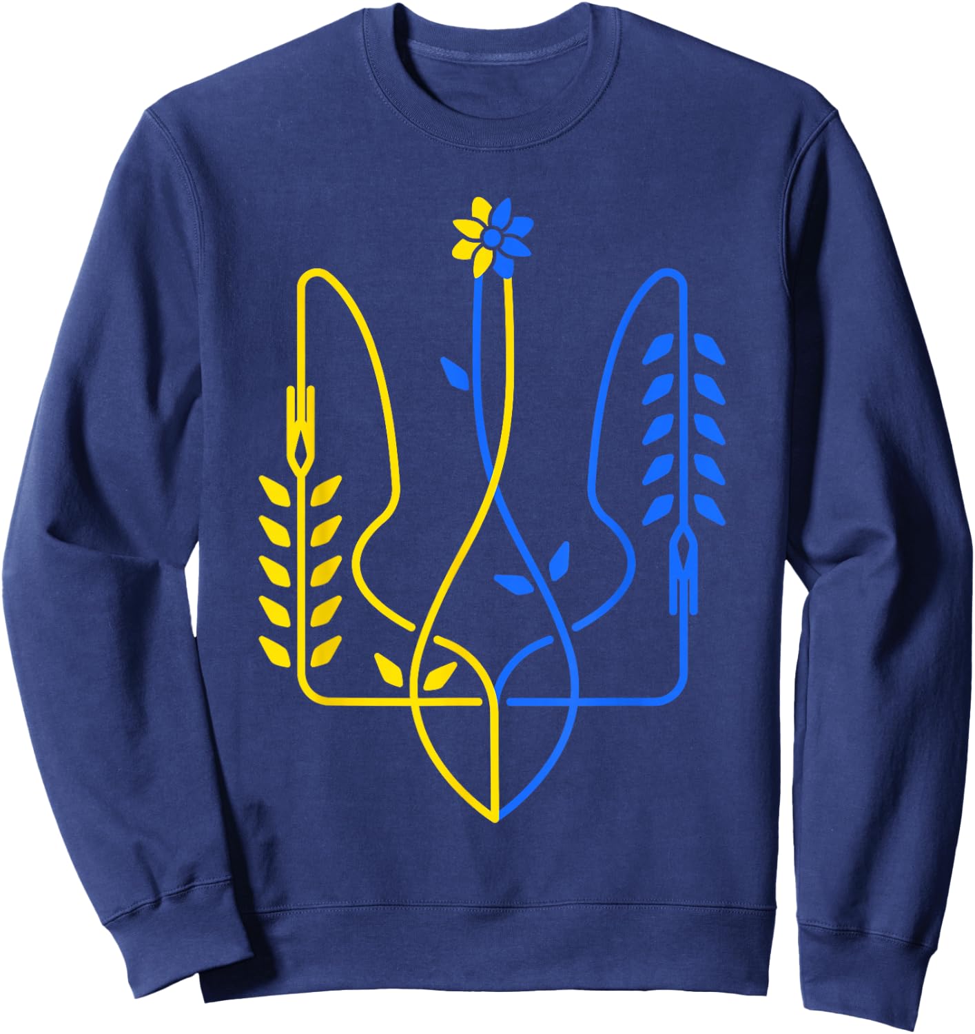 Ukrainian Flag Ukraine Gold Trident Symbol , Black, S Sweatshirt - Sweatshirt | Navy