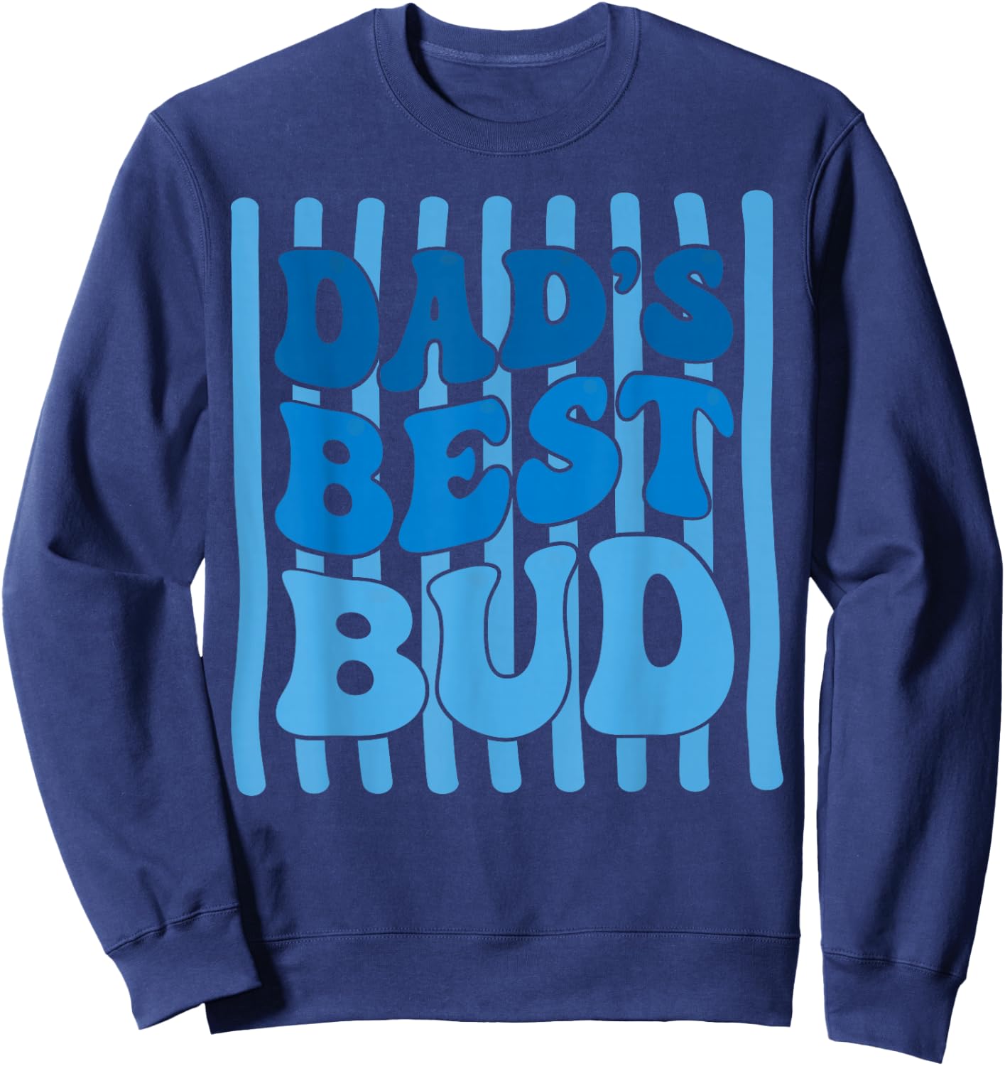 Striped Dad's Best Bud Boys Youth Kids Father's Day Sweatshirt - Sweatshirt | Navy